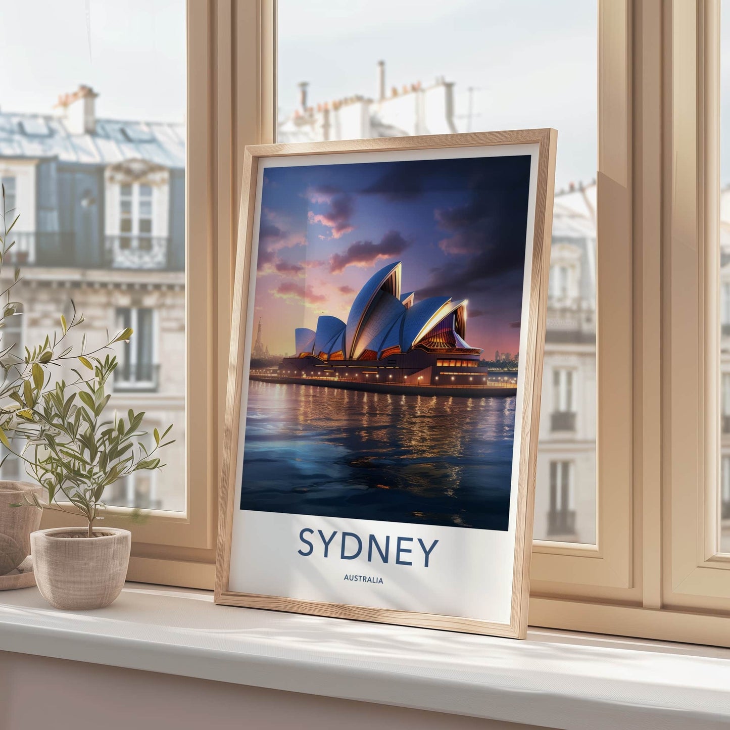 Sydney Poster - Australia Travel Art - Opera House Twilight Home Decor