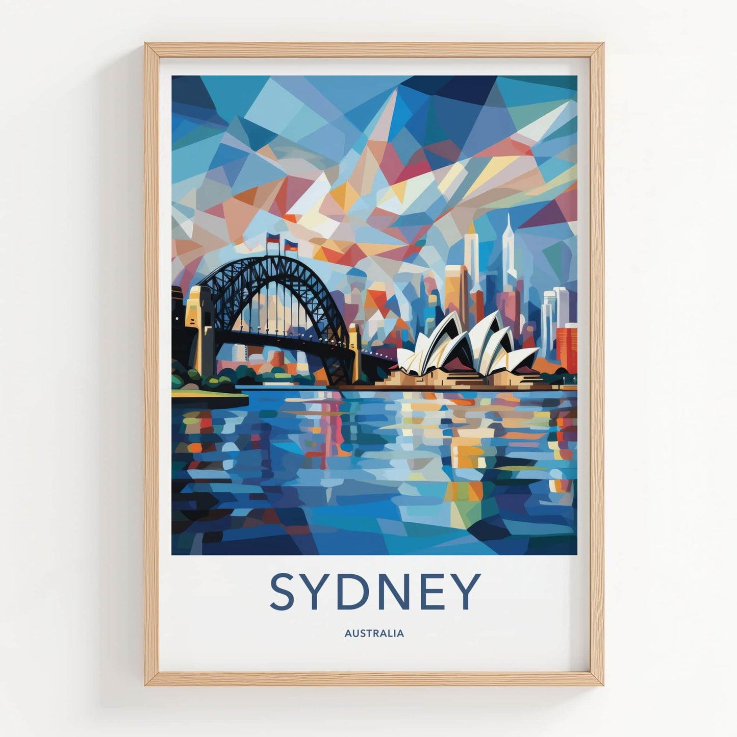 Sydney Poster - Australia Travel Print - Geometric City Skyline Framed Decor