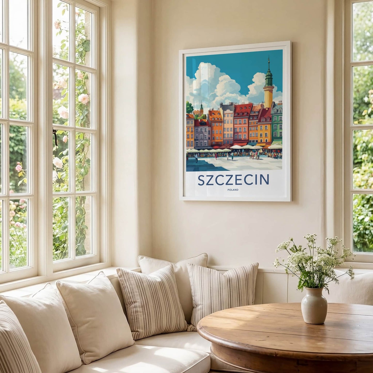 Szczecin Poster - Poland Travel Art - Vibrant City Square Home Decor