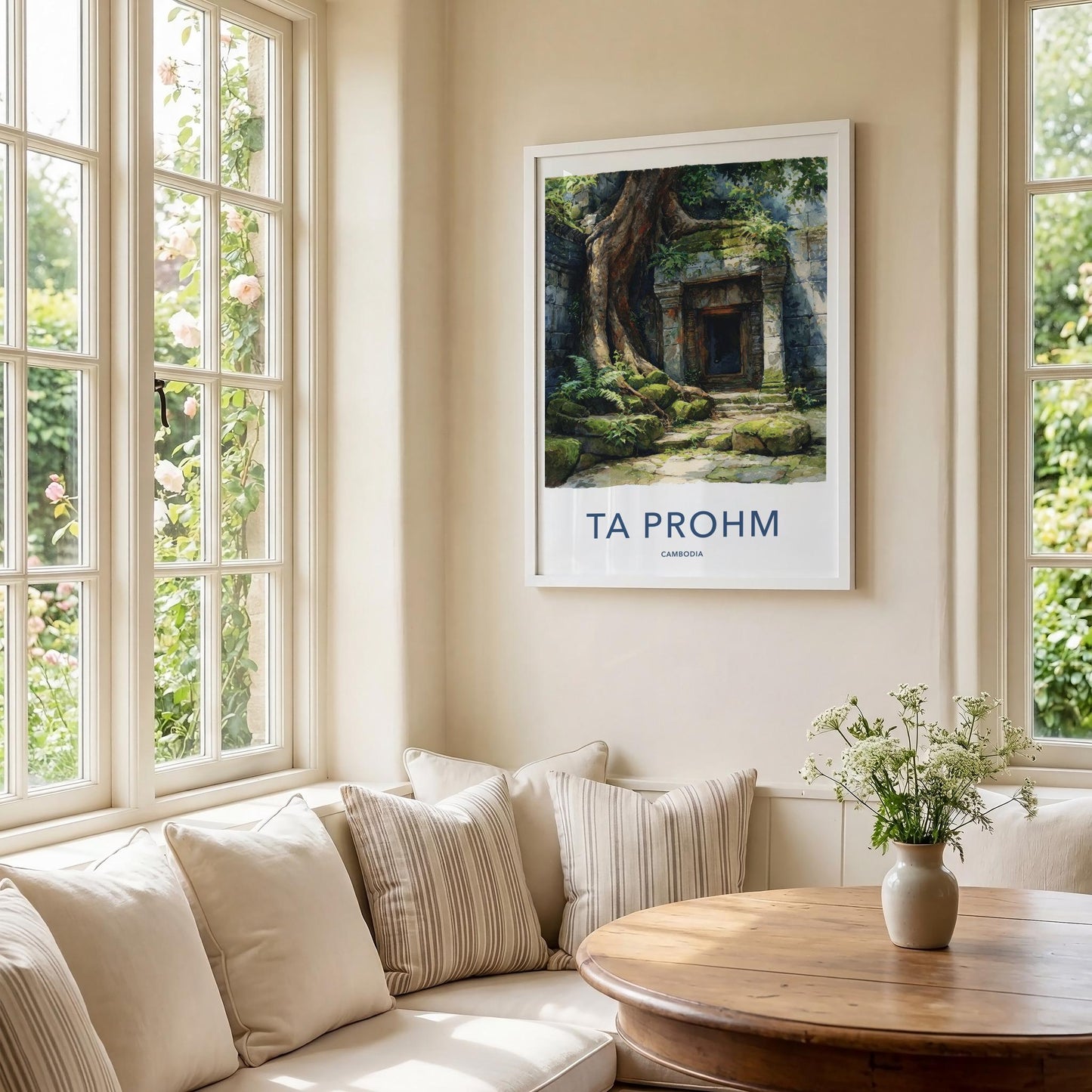 Ta Prohm Poster - Cambodia Travel Art - Giant Tree Entrance Home Decor
