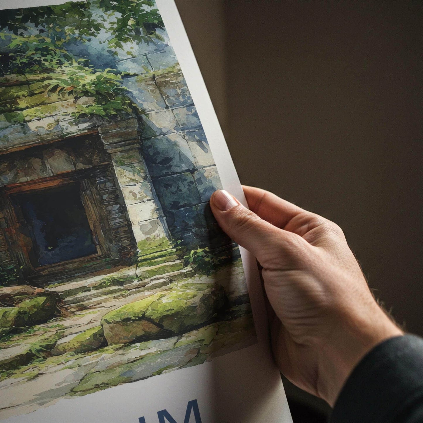 Ta Prohm Poster - Cambodia Travel Art - Giant Tree Entrance Home Decor
