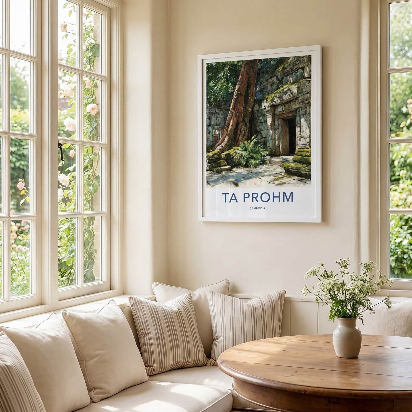 Ta Prohm Poster - Cambodia Travel Art - Temple Tree Entrance Home Decor