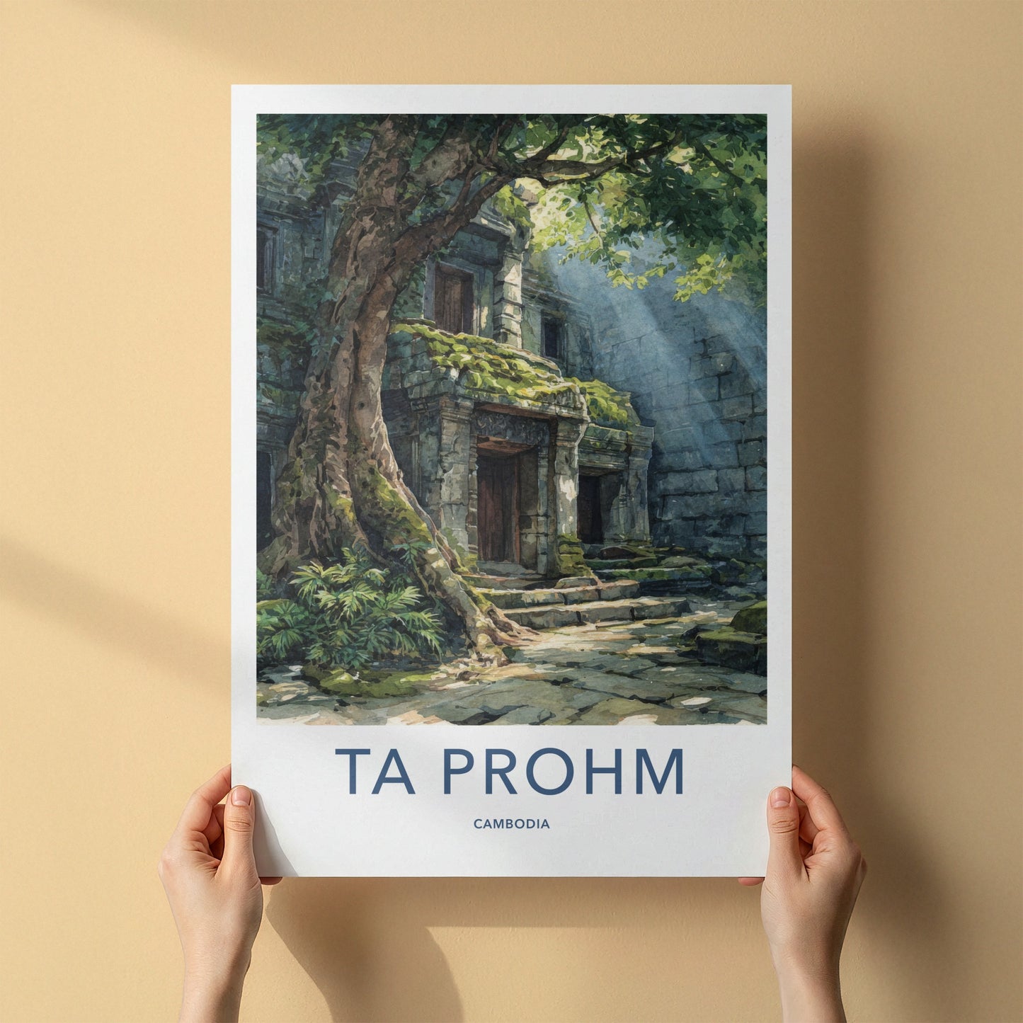 Ta Prohm Poster - Cambodia Wall Art - Ancient Temple Ruin Home Decor