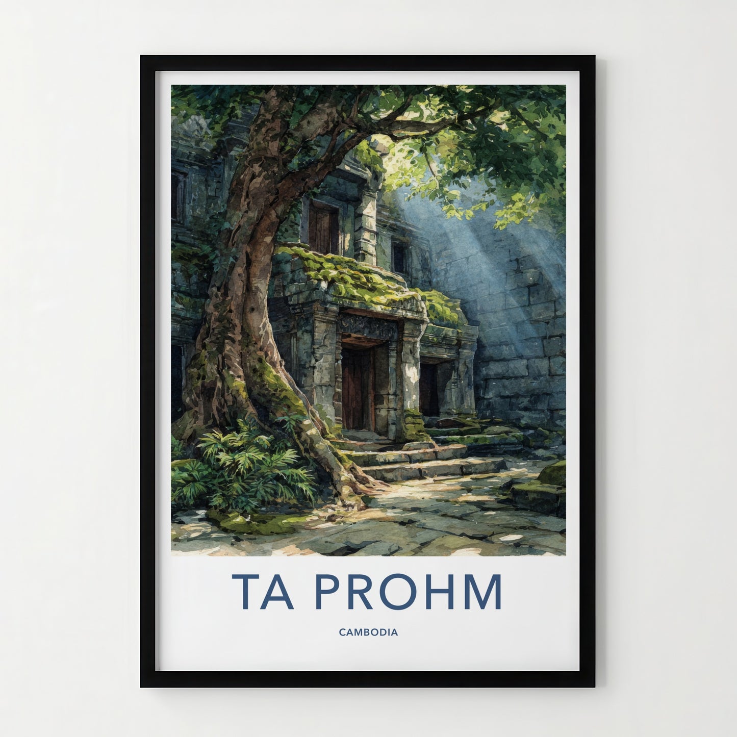 Ta Prohm Poster - Cambodia Wall Art - Ancient Temple Ruin Home Decor