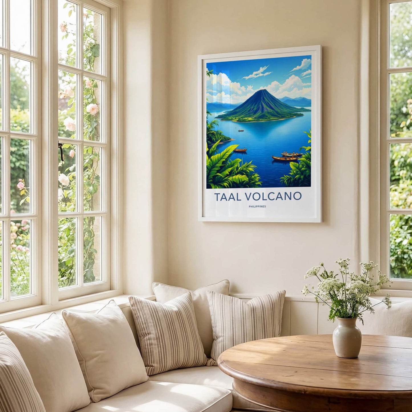 Taal Volcano Poster - Philippines Travel Art - Volcanic Island Lake Home Decor