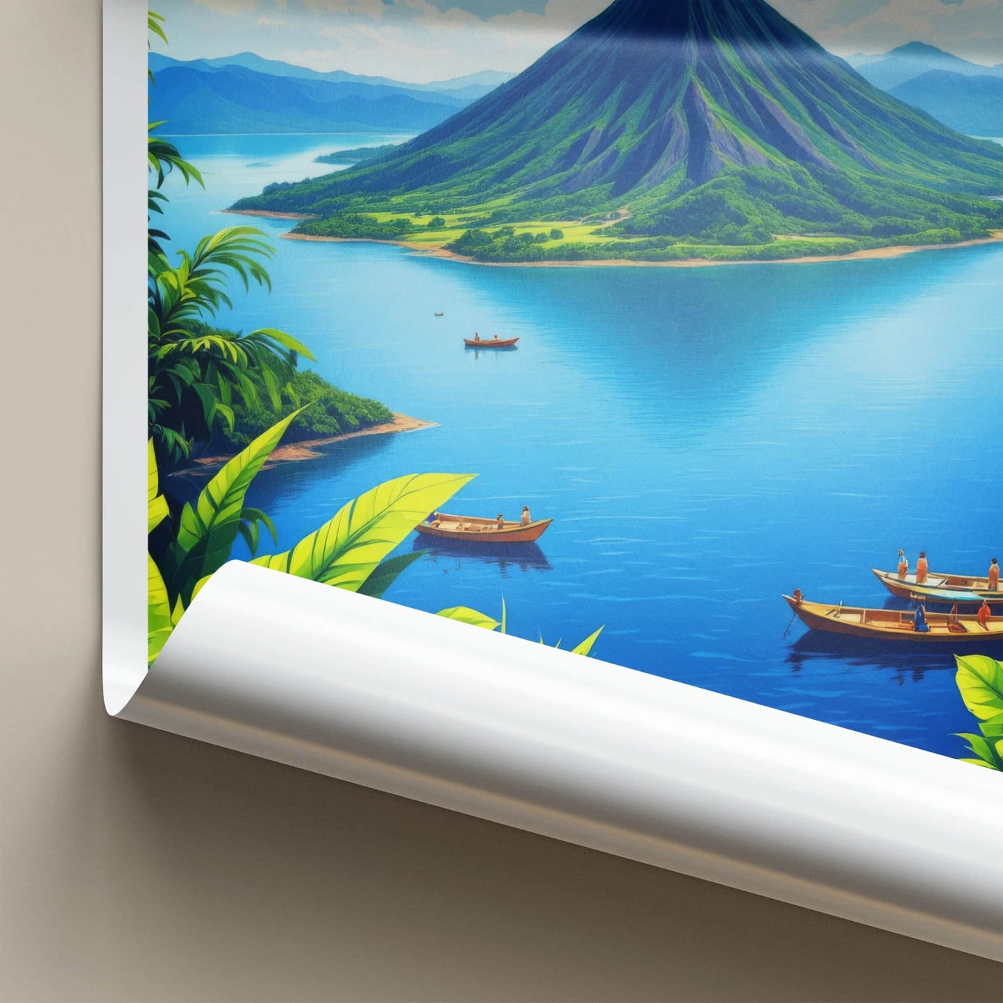 Taal Volcano Poster - Philippines Travel Art - Volcanic Island Lake Home Decor