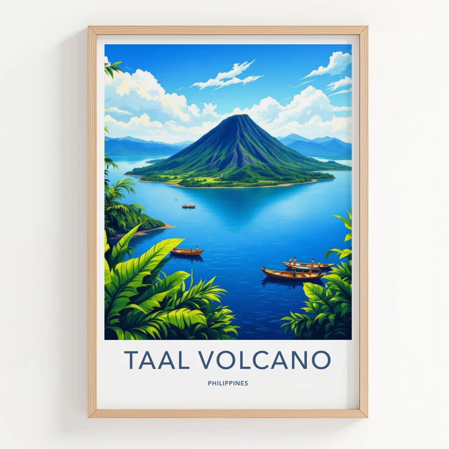 Taal Volcano Poster - Philippines Travel Art - Volcanic Island Lake Home Decor