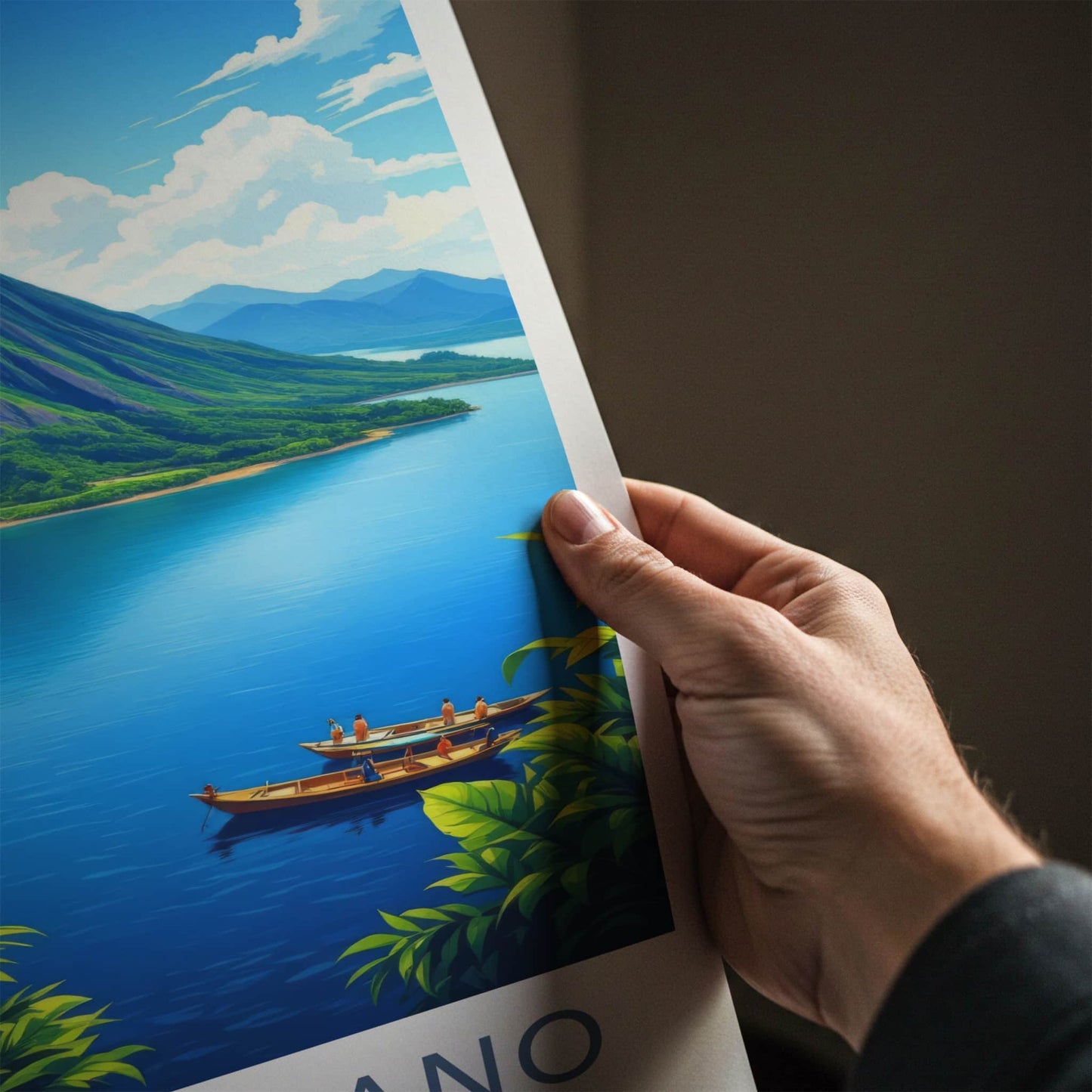 Taal Volcano Poster - Philippines Travel Art - Volcanic Island Lake Home Decor