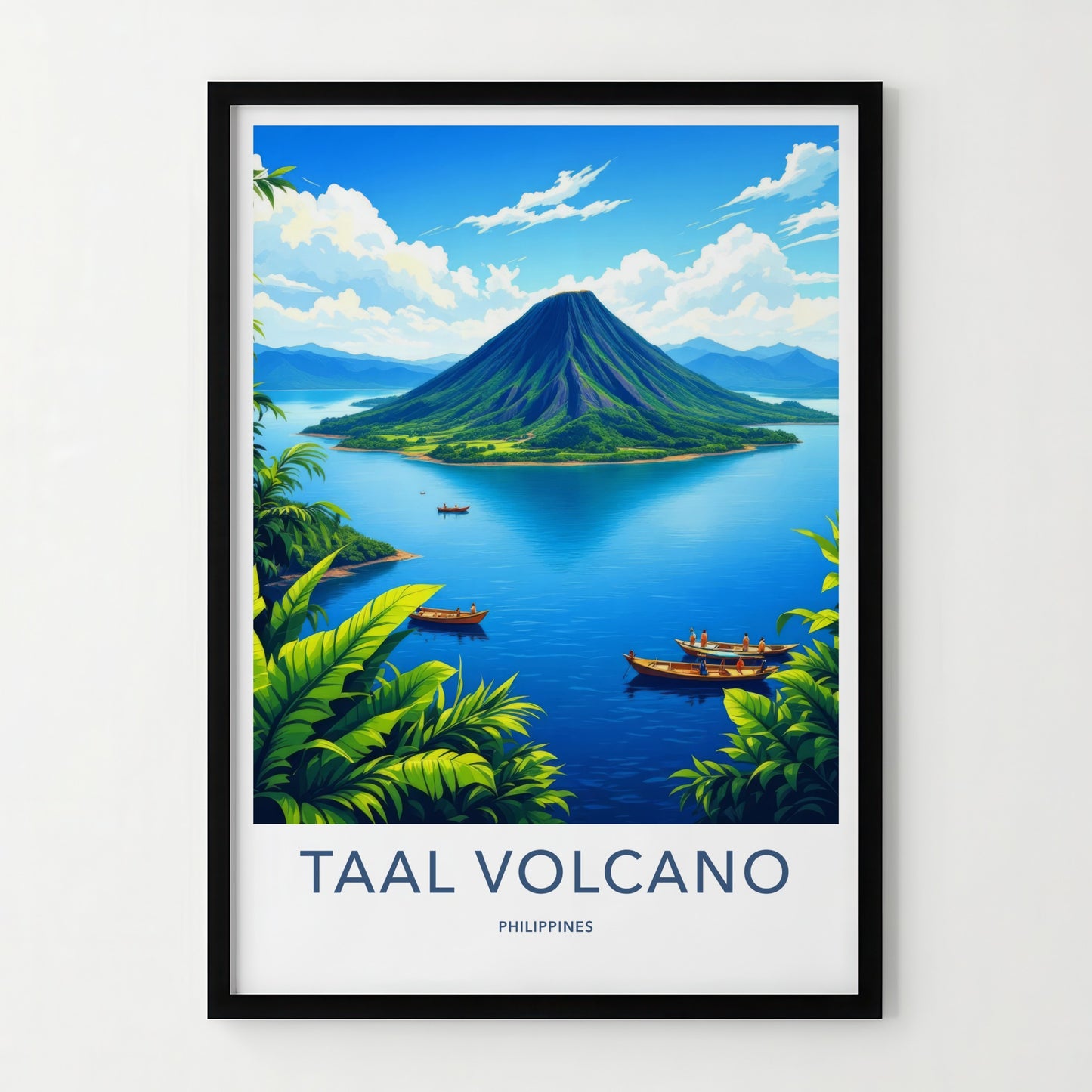 Taal Volcano Poster - Philippines Travel Art - Volcanic Island Lake Home Decor