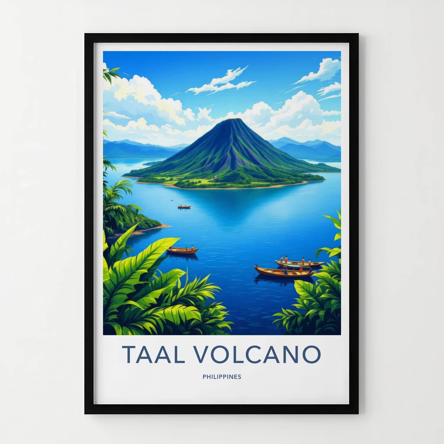 Taal Volcano Poster - Philippines Travel Art - Volcanic Island Lake Home Decor