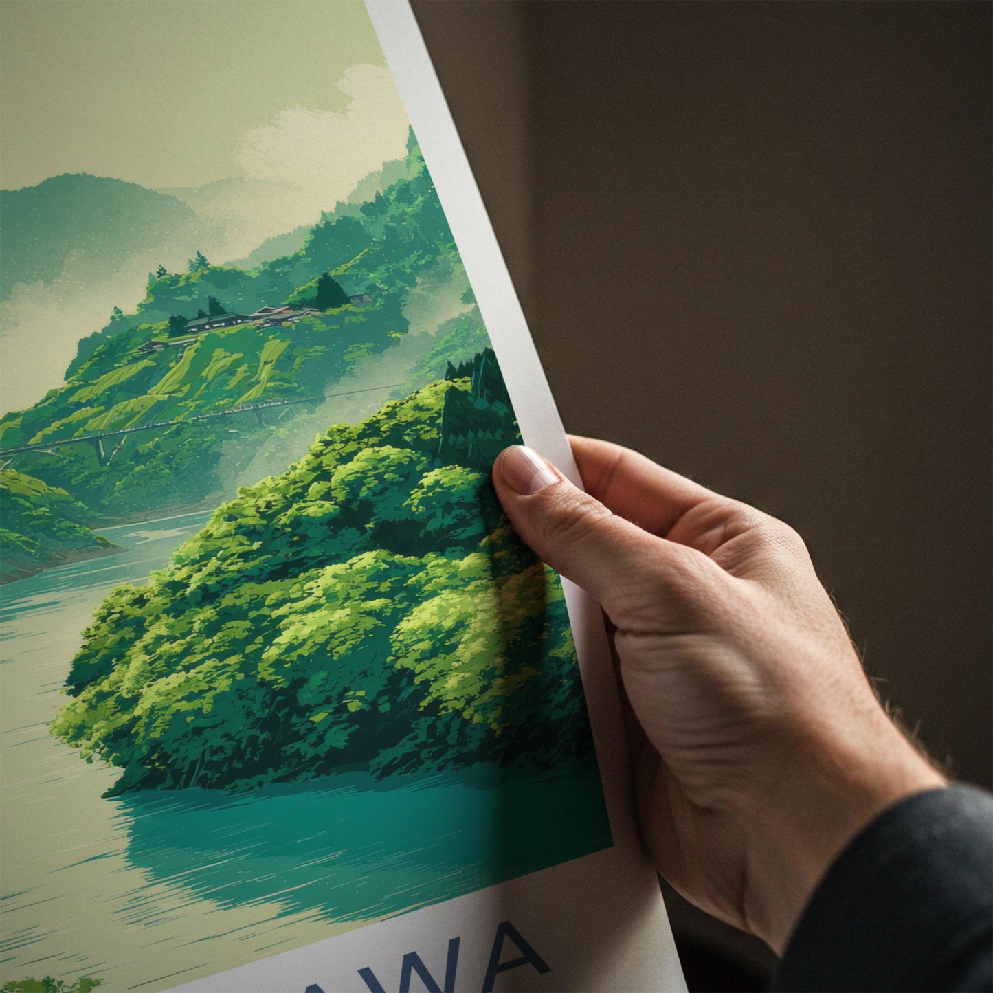 Tadami-Gawa Poster - Japan Travel Art - Lush River Valley Home Decor