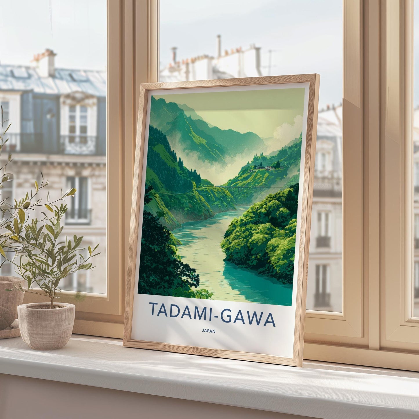 Tadami-Gawa Poster - Japan Travel Art - Lush River Valley Home Decor