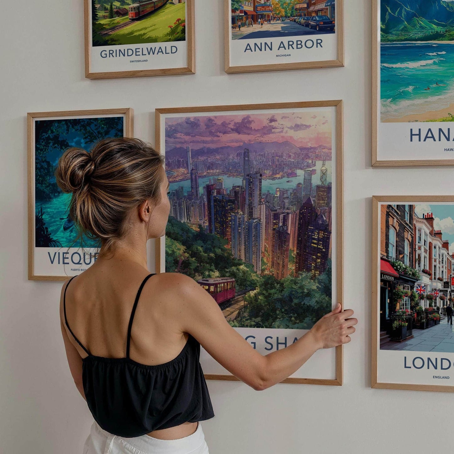 Tai Ping Shan Poster - Hong Kong Travel Art - Vibrant Peak Tram Home Decor