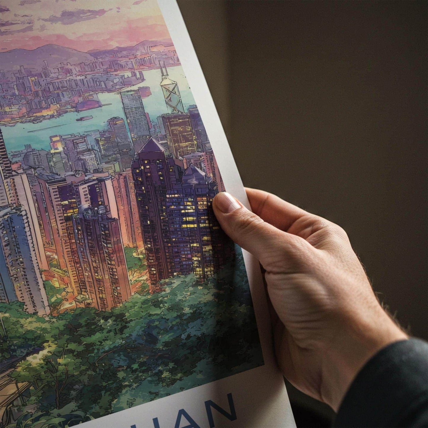 Tai Ping Shan Poster - Hong Kong Travel Art - Vibrant Peak Tram Home Decor