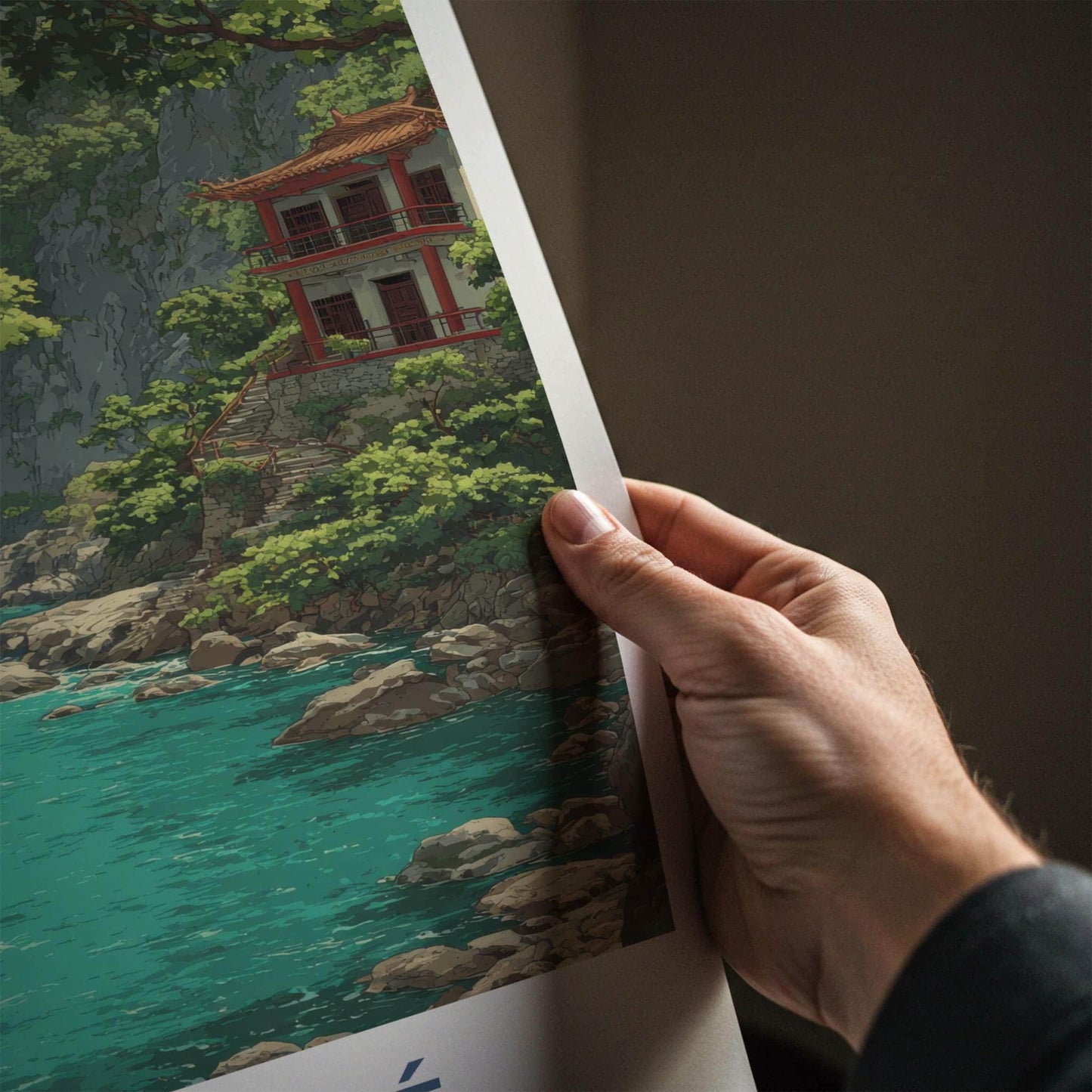 Tailuge Poster - Taiwan Travel Art - Teal River Gorge Home Decor