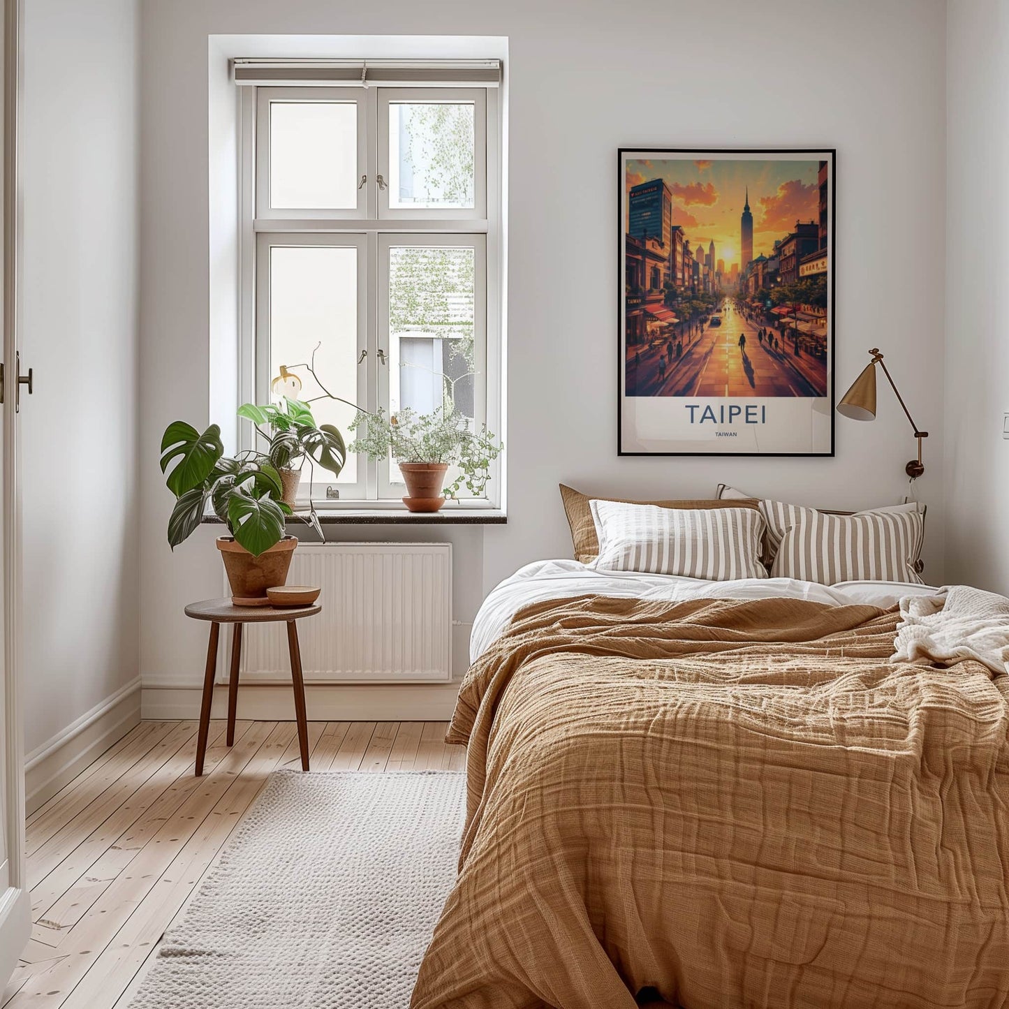 Taipei Poster - Taiwan Travel Art - Golden hour cityscape Home Decor