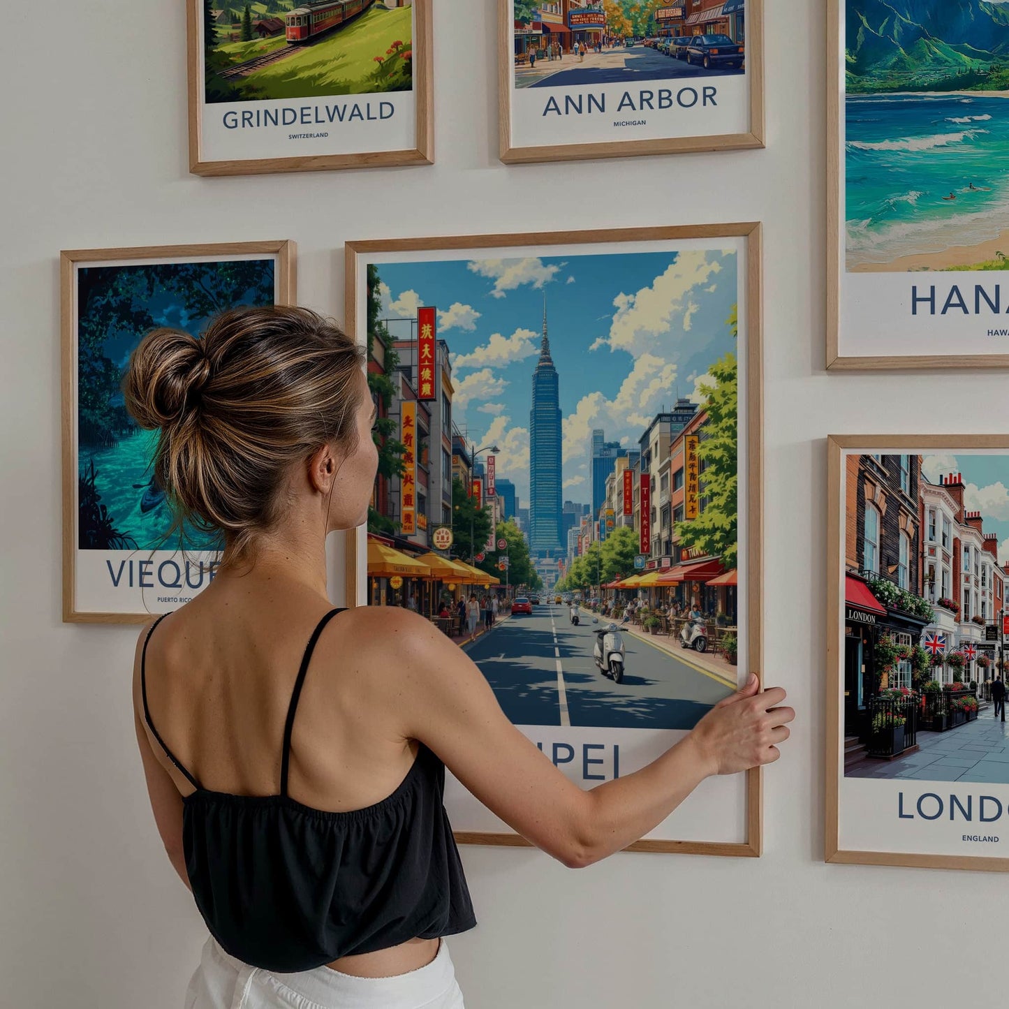 Taipei Poster - Taiwan Travel Art - Vibrant Urban Scene Home Decor