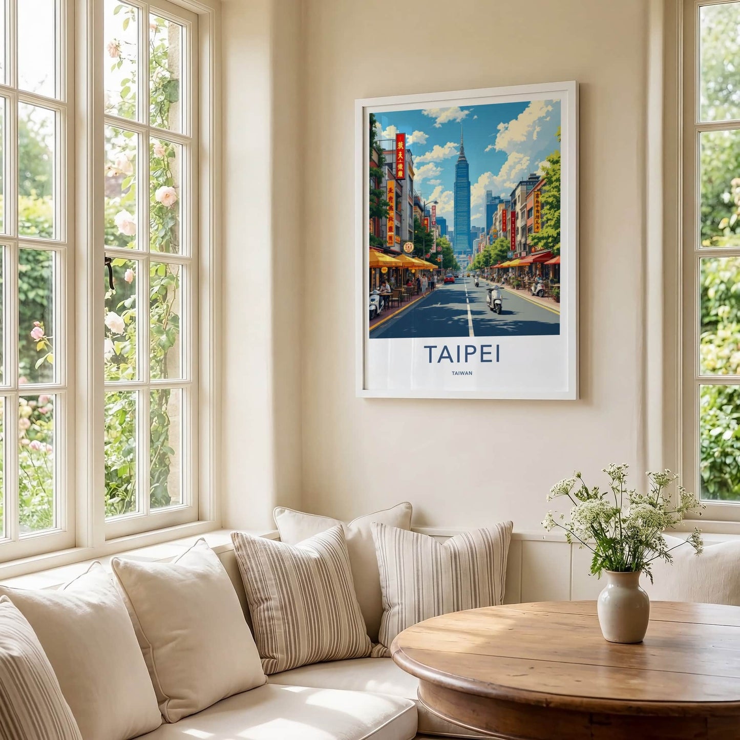 Taipei Poster - Taiwan Travel Art - Vibrant Urban Scene Home Decor