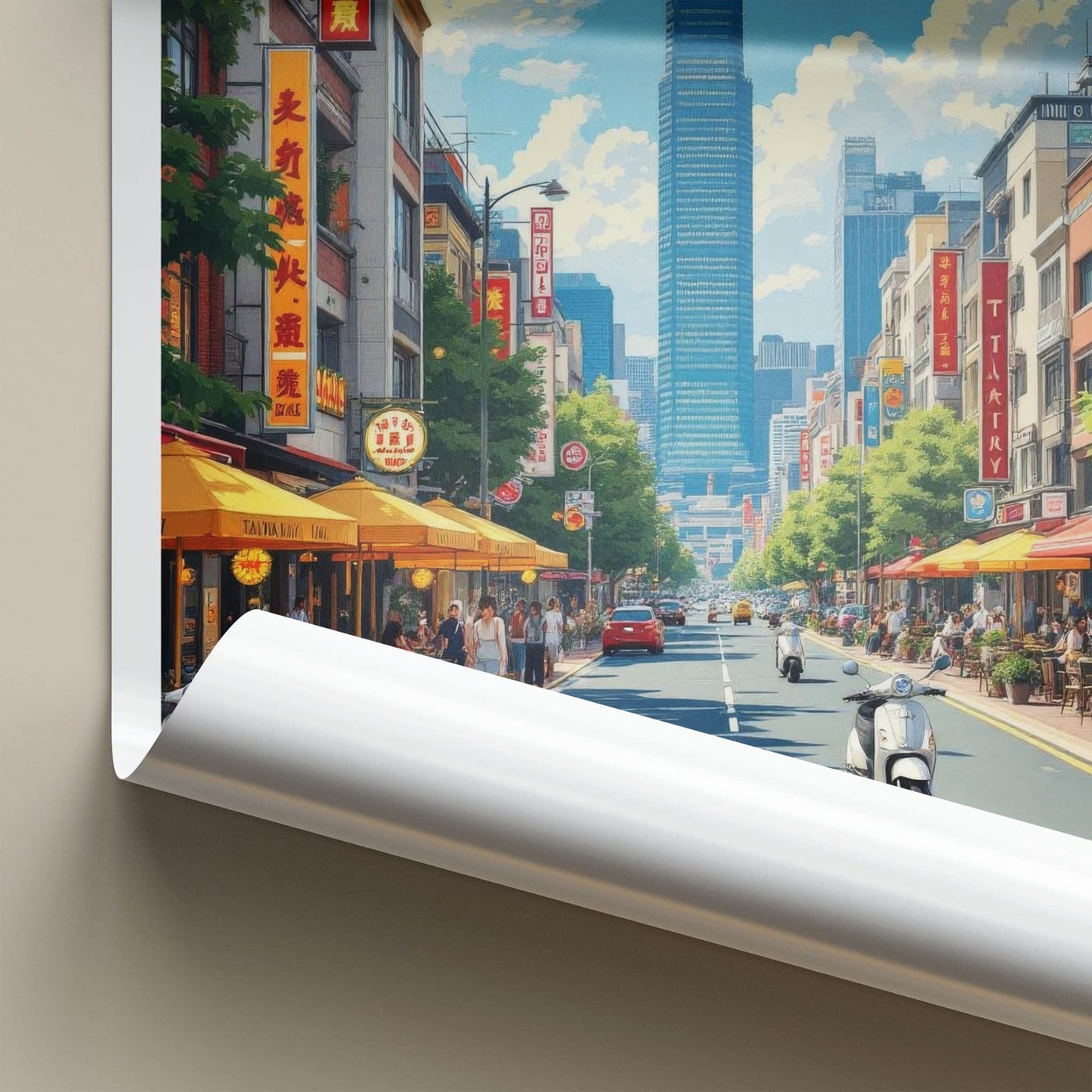 Taipei Poster - Taiwan Travel Art - Vibrant Urban Scene Home Decor