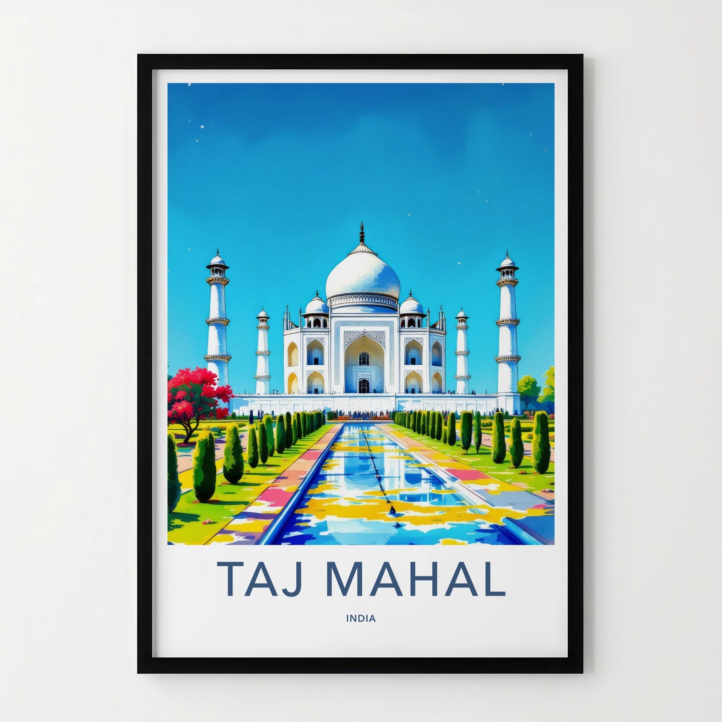 Taj Mahal Poster - India Uttar Pradesh Majestic Mausoleum Fine Art Home Decor