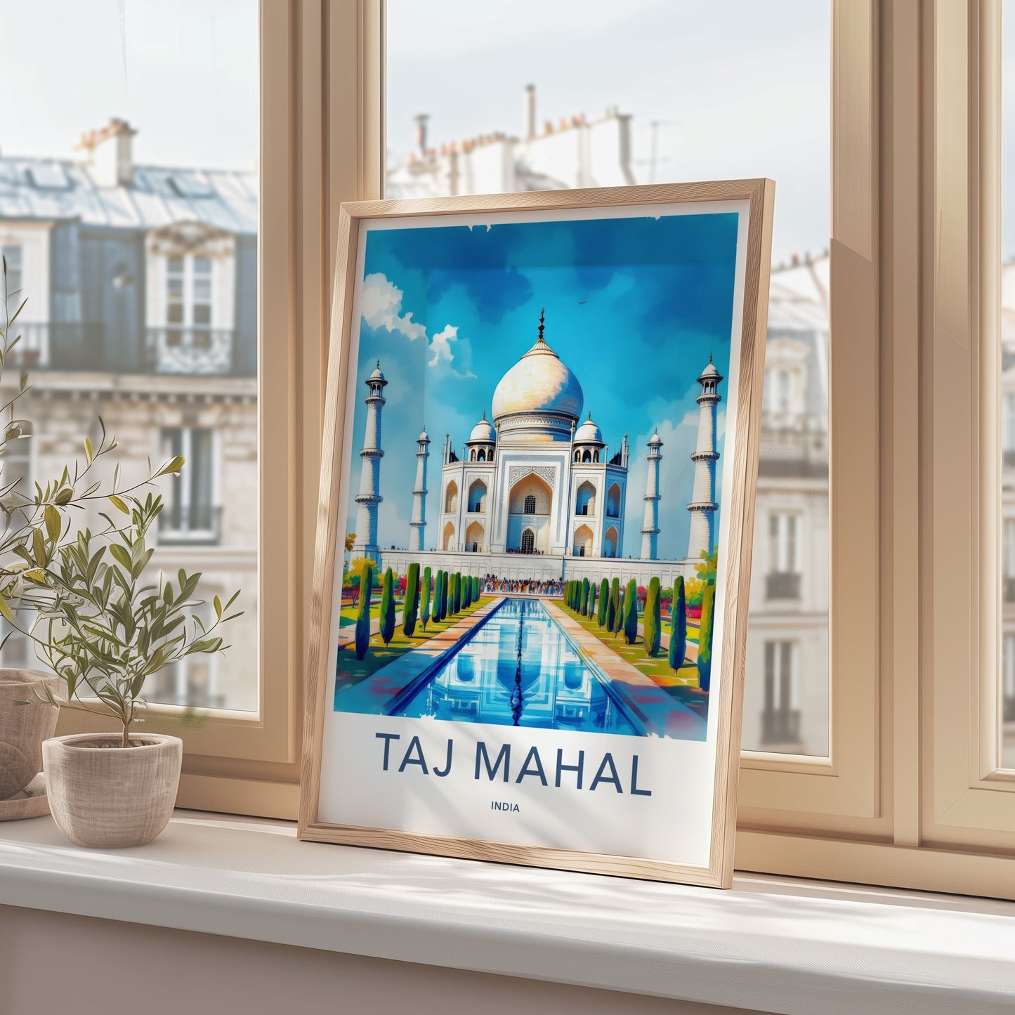 Taj Mahal Poster - India Uttar Pradesh Reflecting Pool Gallery Art