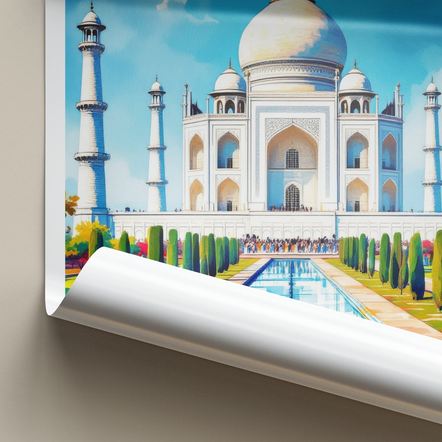 Taj Mahal Poster - India Uttar Pradesh Reflecting Pool Gallery Art