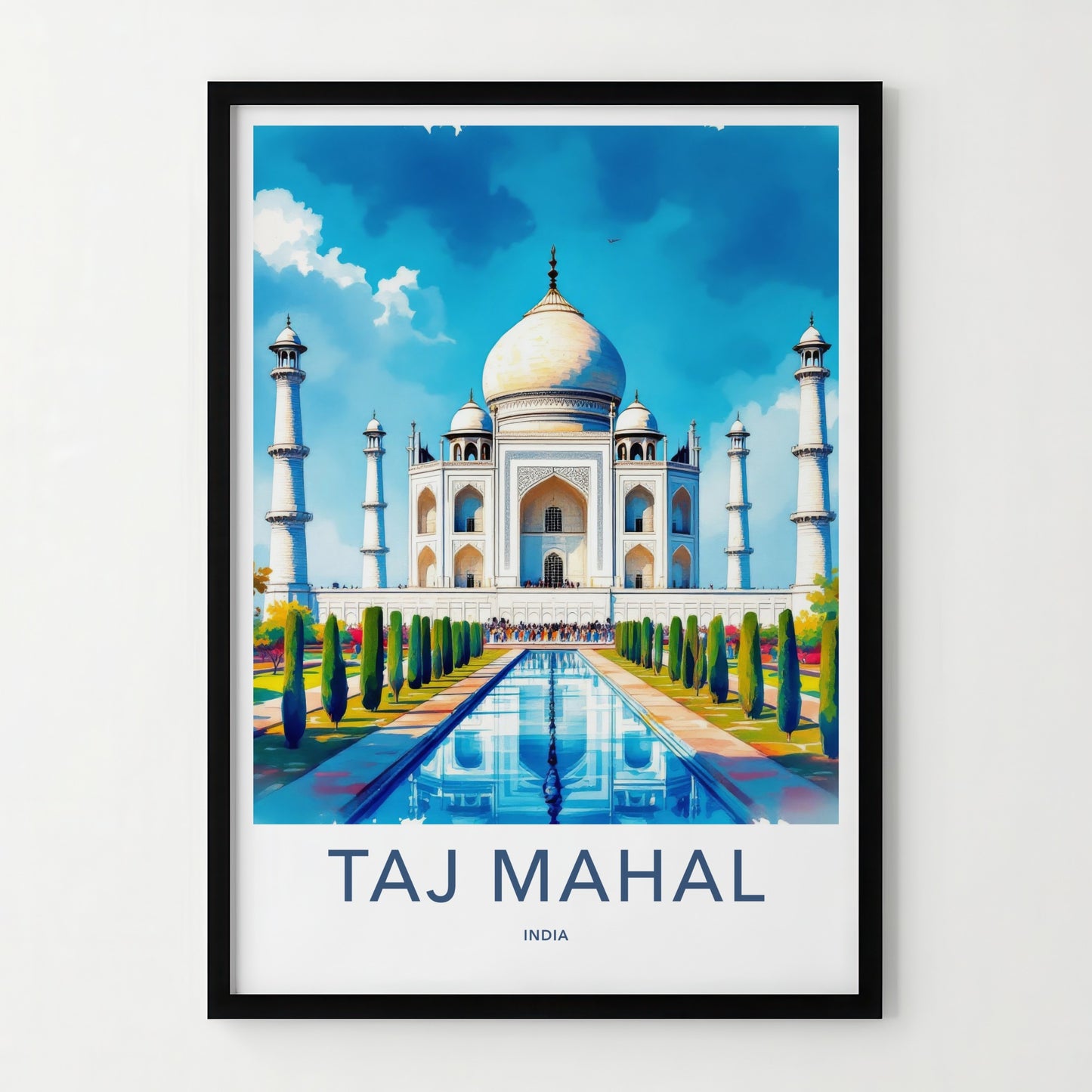 Taj Mahal Poster - India Uttar Pradesh Reflecting Pool Gallery Art