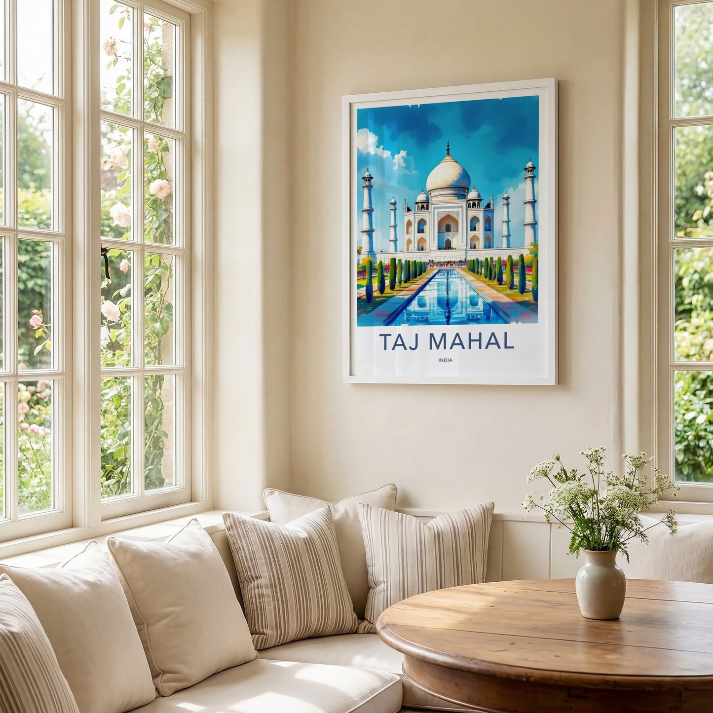 Taj Mahal Poster - India Uttar Pradesh Reflecting Pool Gallery Art