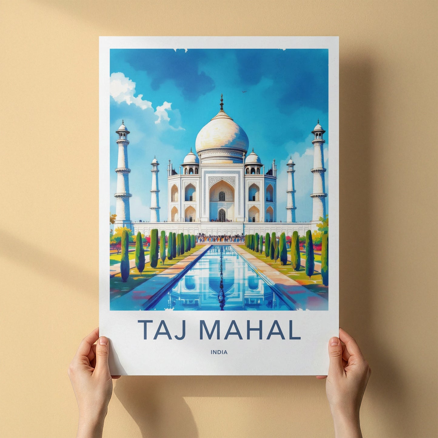 Taj Mahal Poster - India Uttar Pradesh Reflecting Pool Gallery Art