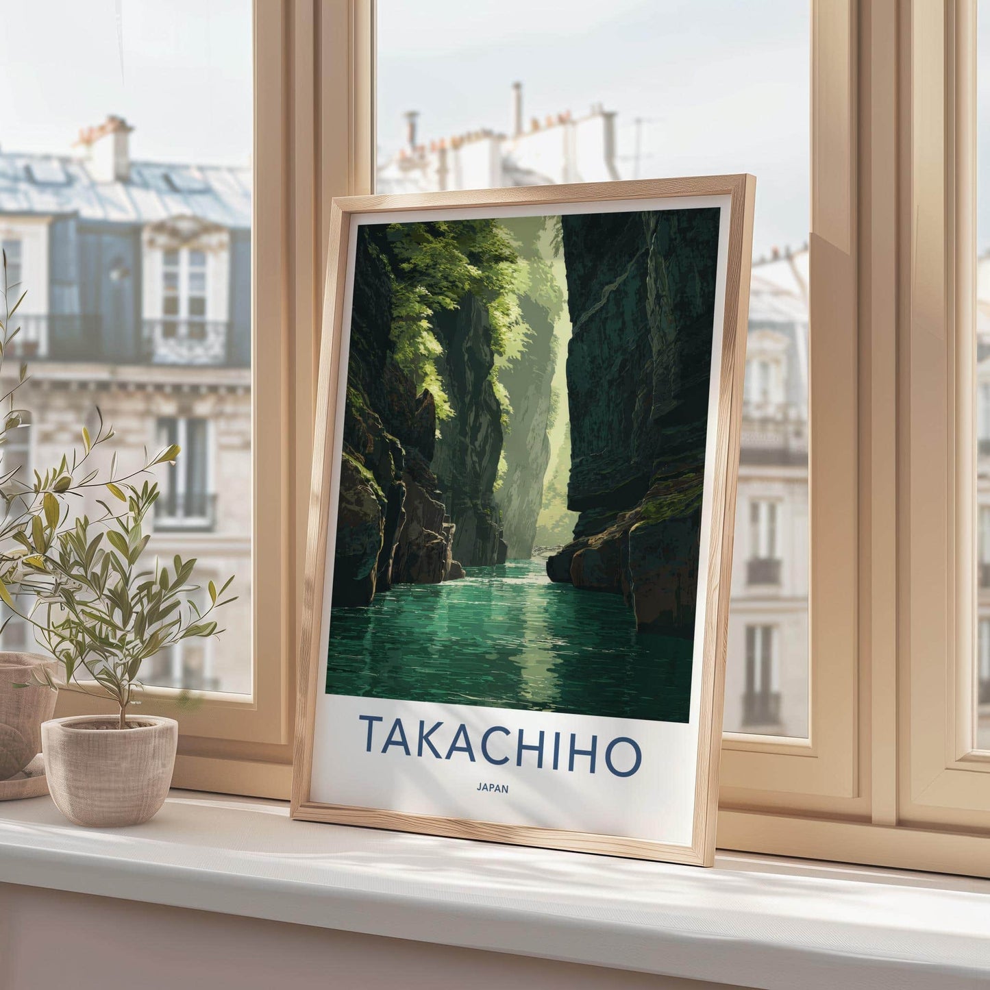 Takachiho Poster - Japan Travel Art - Emerald Gorge Waters Home Decor