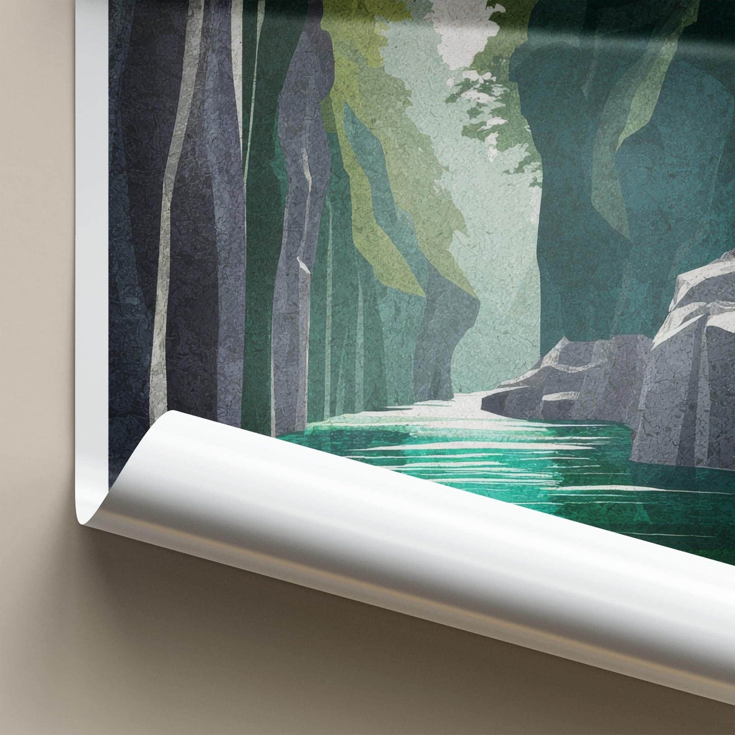 Takachiho Poster - Japan Travel Art - Emerald Water Gorge Wall Decor