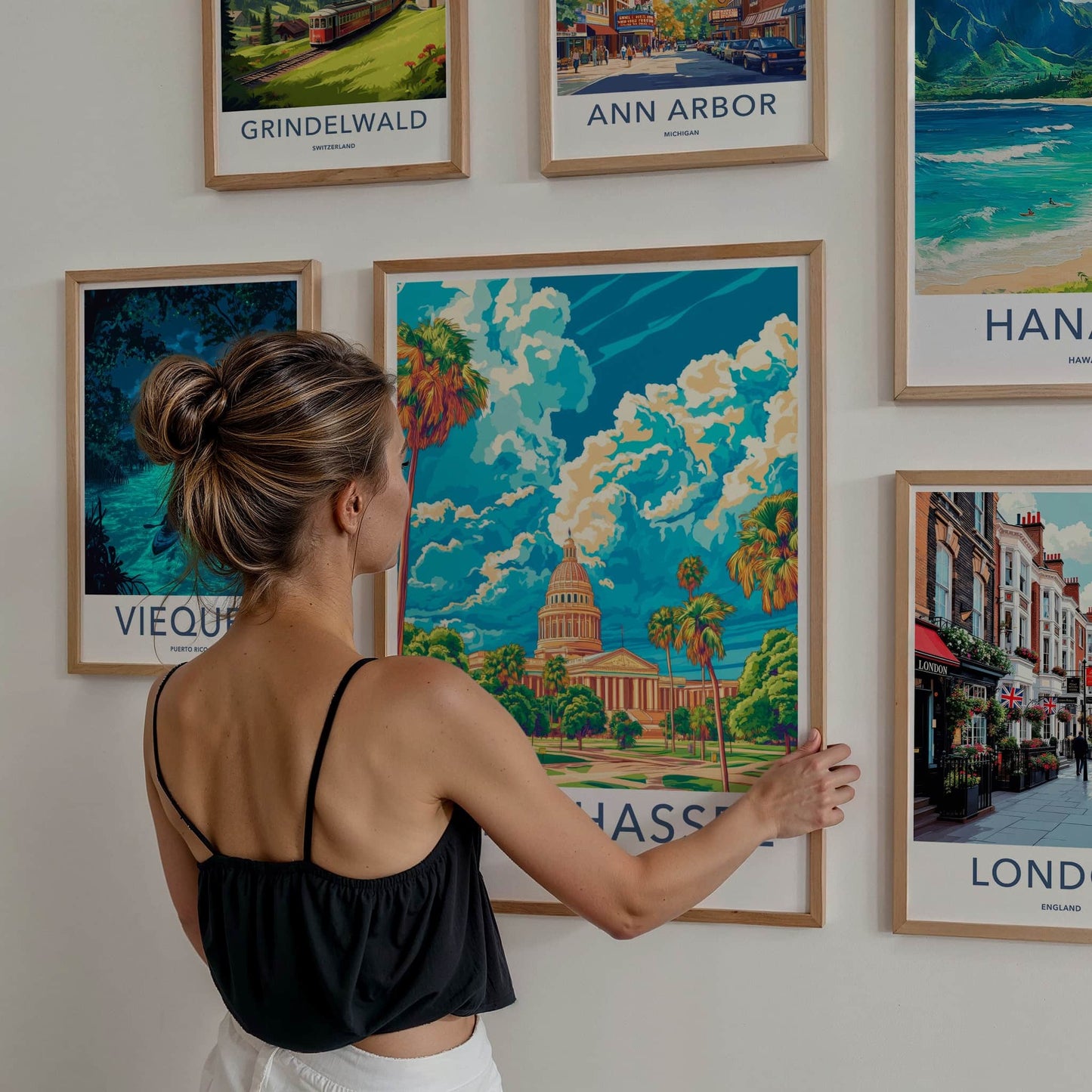 Tallahassee Poster - Florida Travel Art - Capitol vibrant sky Home Decor