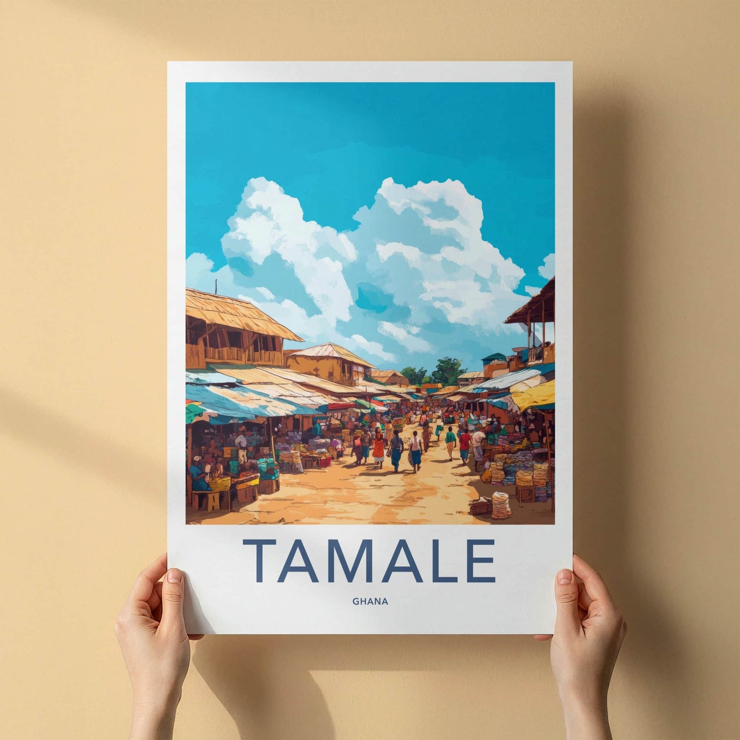 Tamale Poster - Ghana Travel Art - Lively Outdoor Market Home Decor