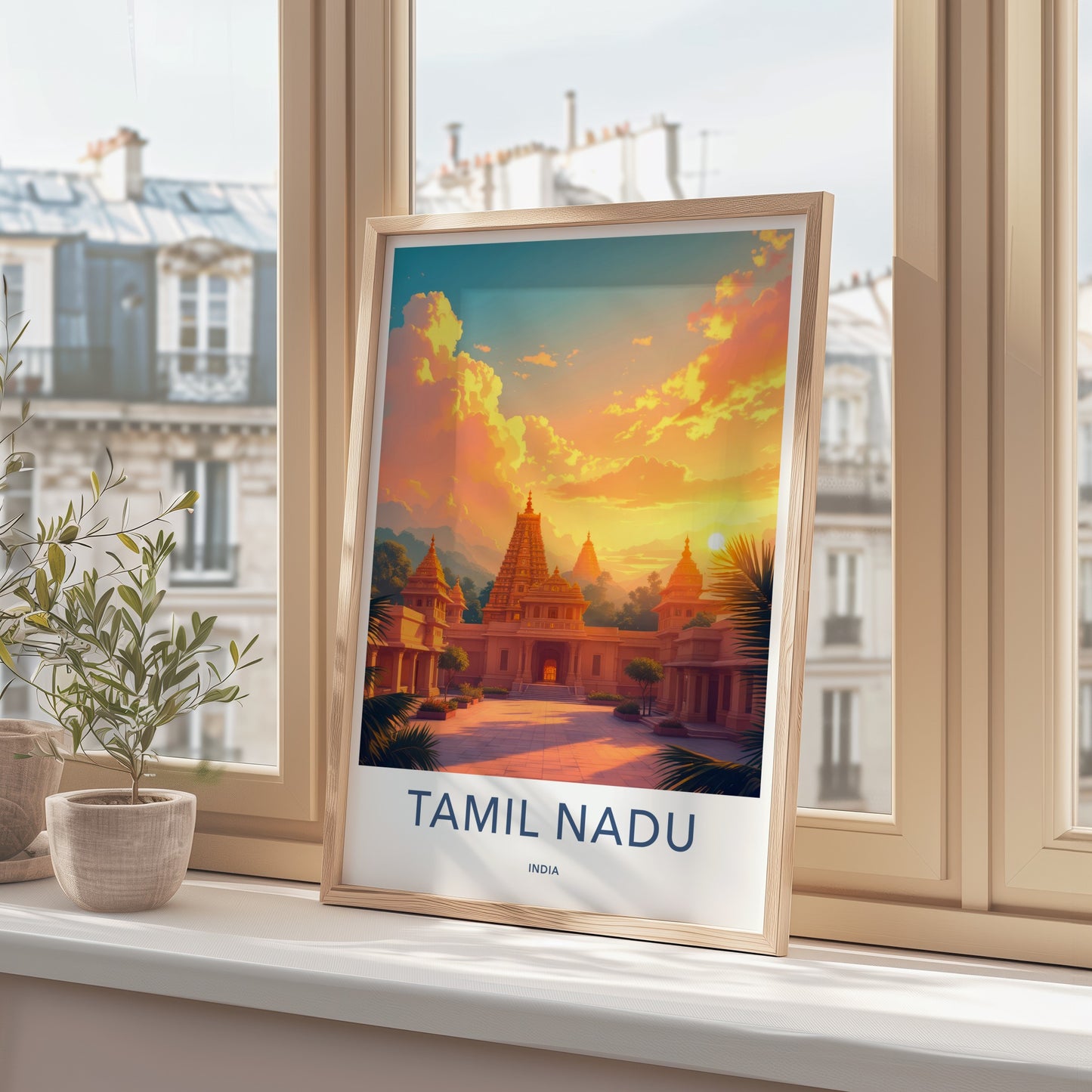Tamil Nadu Poster - India Travel Art - Tamil Nadu Sacred Temple Glow Home Decor
