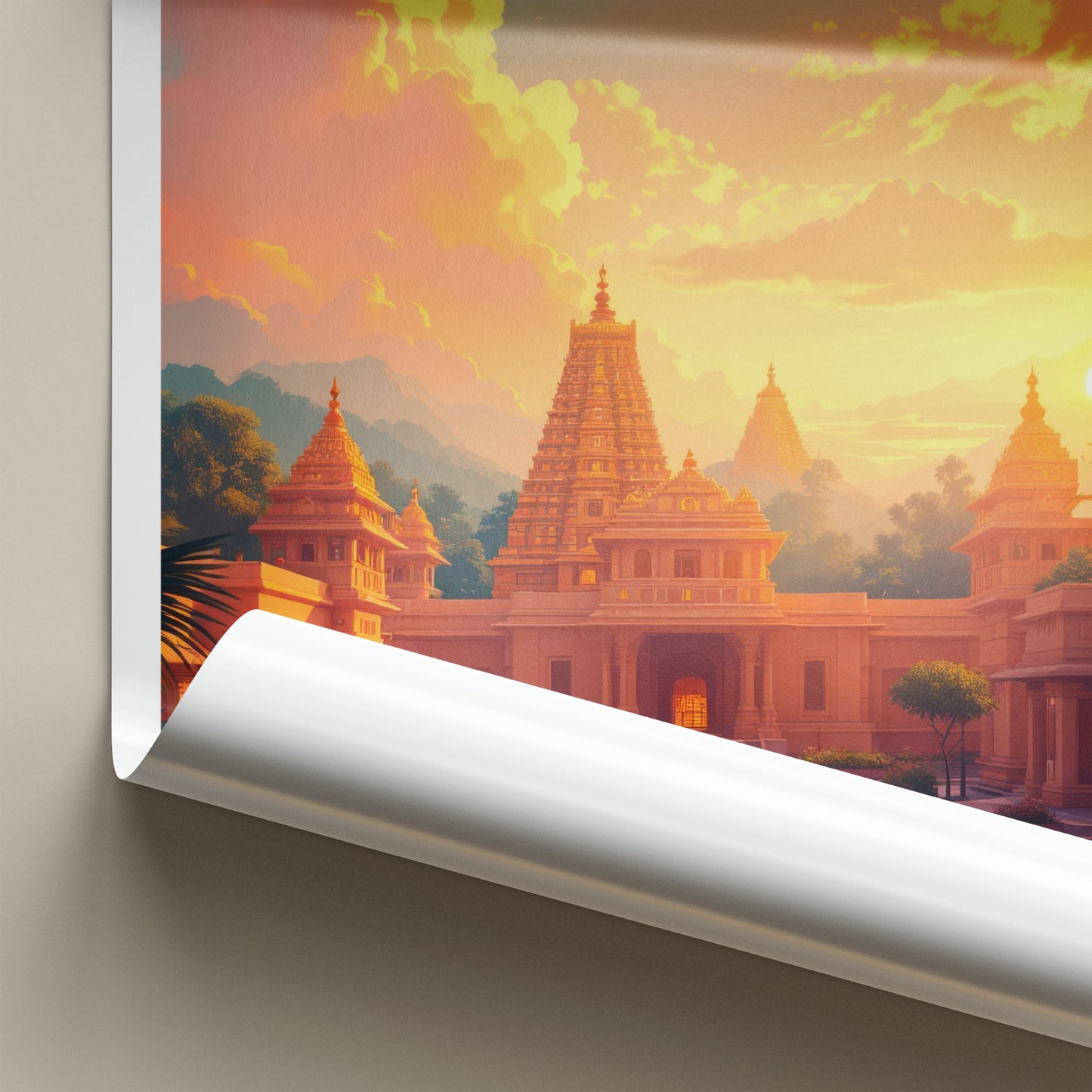 Tamil Nadu Poster - India Travel Art - Tamil Nadu Sacred Temple Glow Home Decor