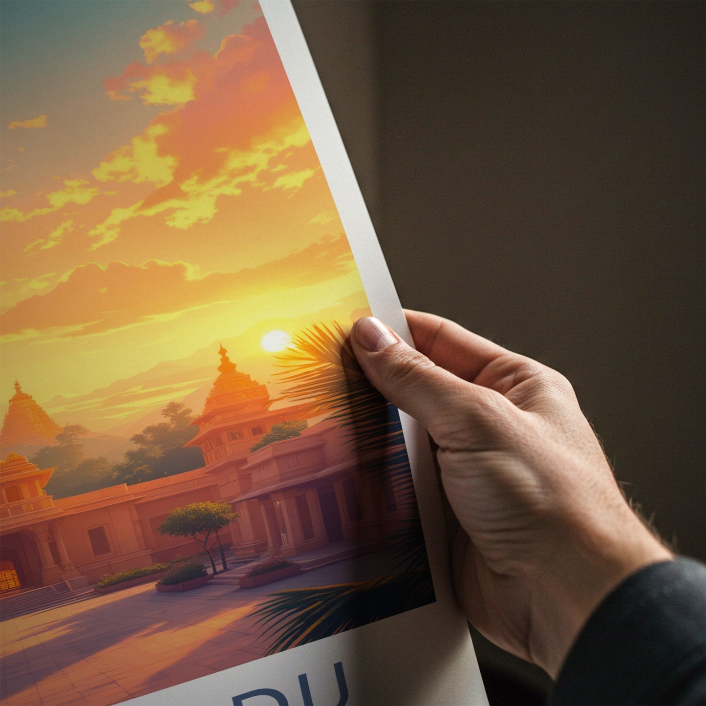 Tamil Nadu Poster - India Travel Art - Tamil Nadu Sacred Temple Glow Home Decor