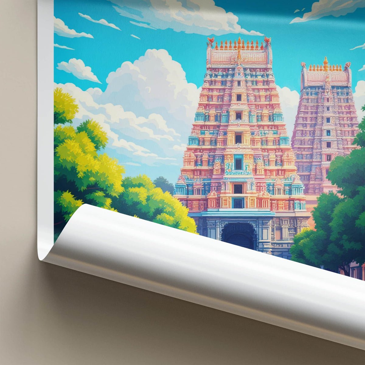 Tamil Nadu Poster - India Travel Print - Tamil Nadu Temple Gopuram Gallery Art