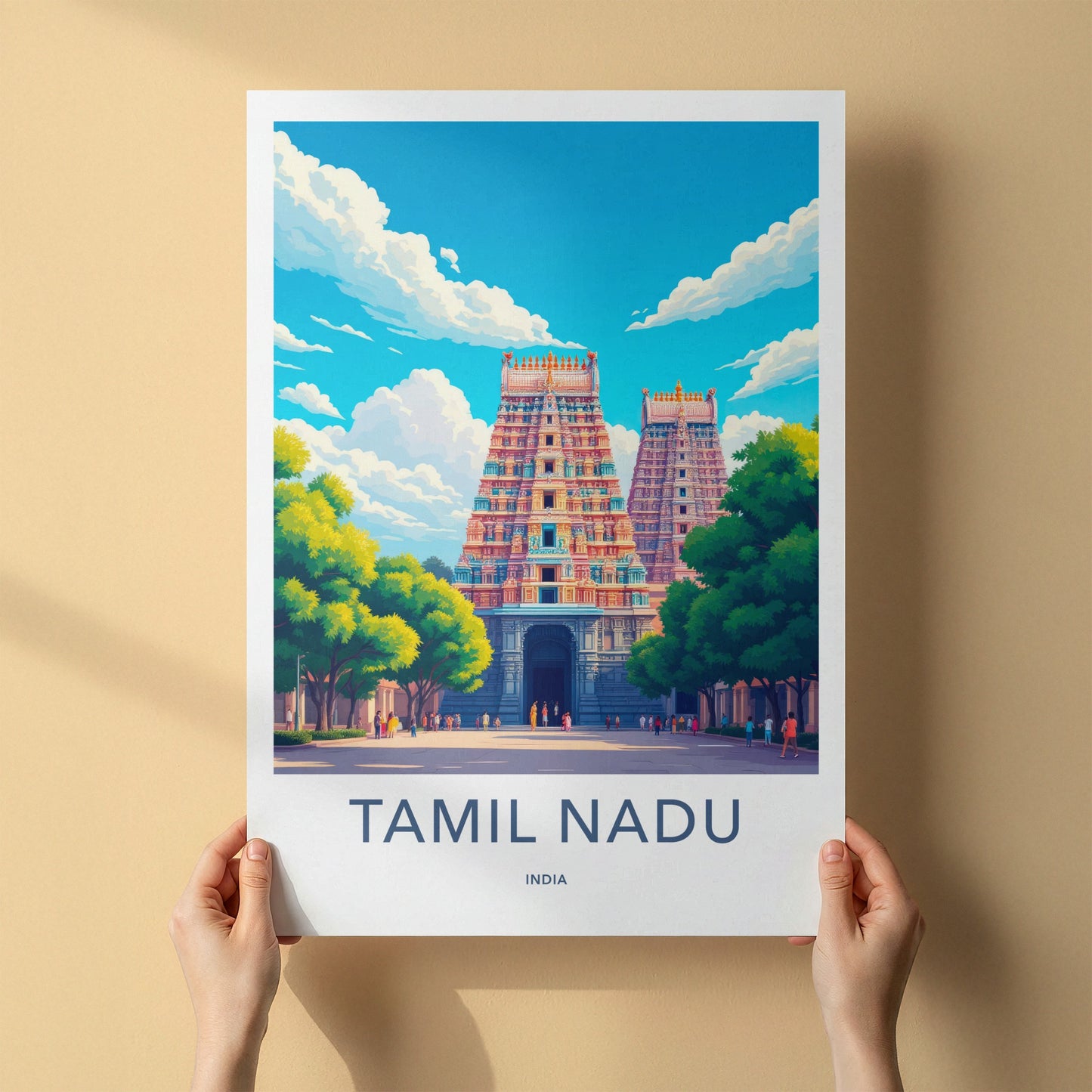 Tamil Nadu Poster - India Travel Print - Tamil Nadu Temple Gopuram Gallery Art