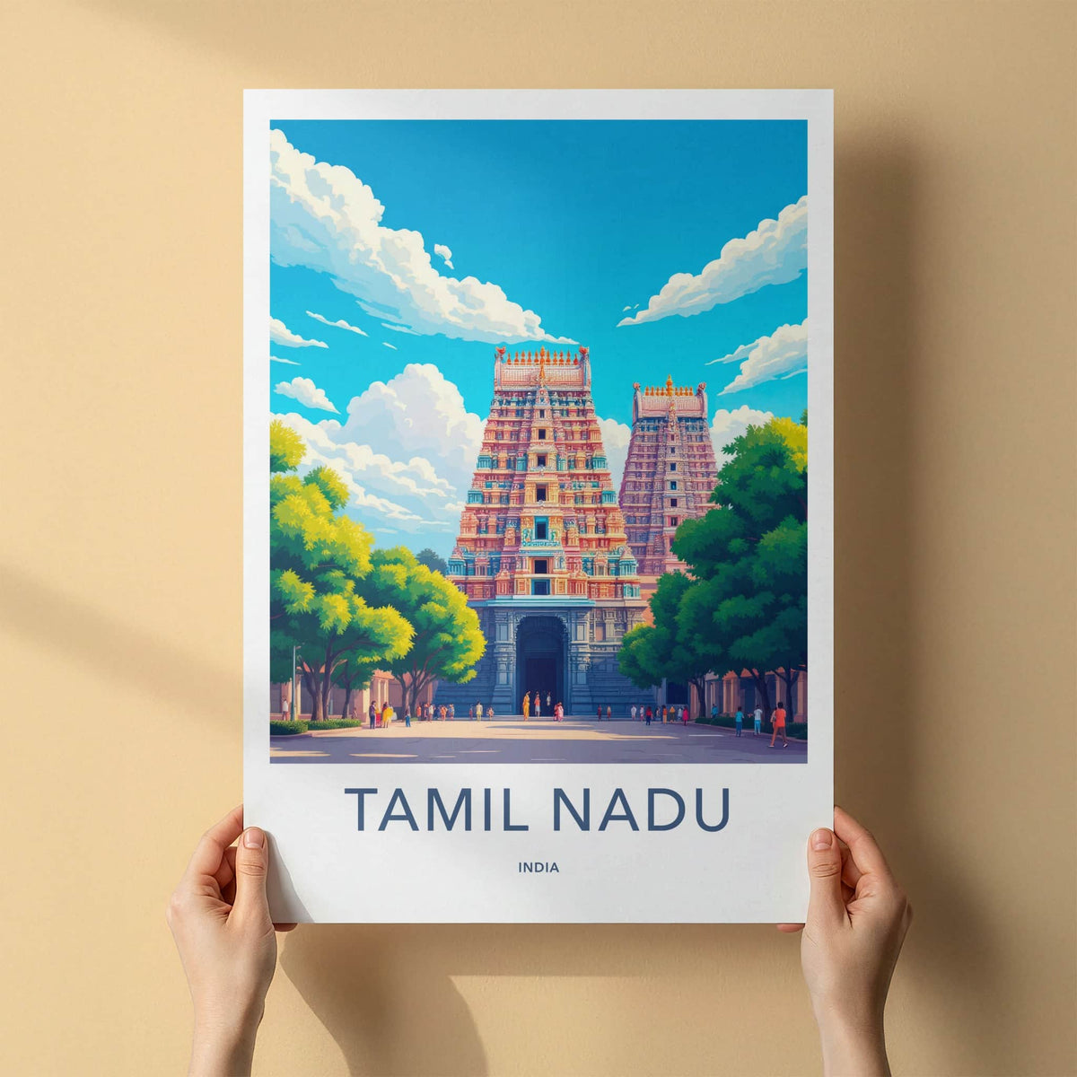 Tamil Nadu Poster - India Travel Print - Tamil Nadu Temple Gopuram Gallery Art
