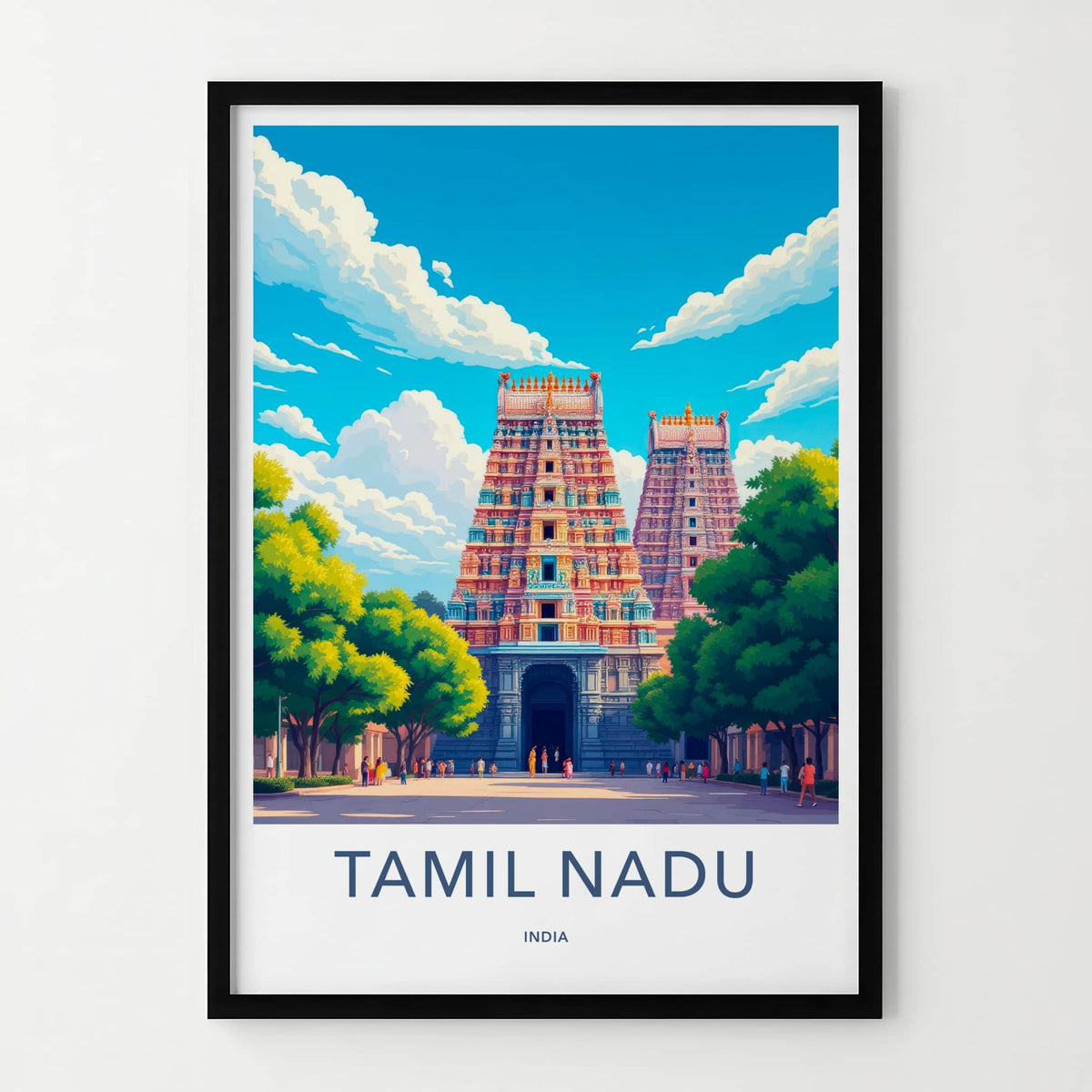 Tamil Nadu Poster - India Travel Print - Tamil Nadu Temple Gopuram Gallery Art