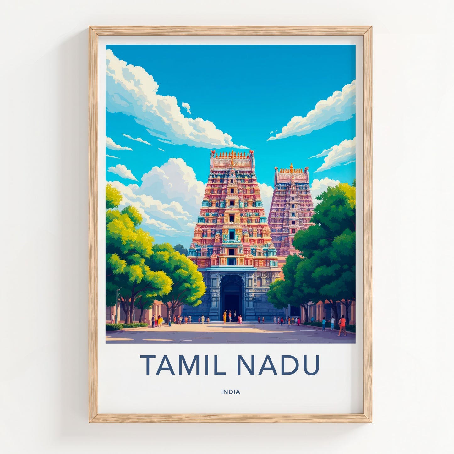 Tamil Nadu Poster - India Travel Print - Tamil Nadu Temple Gopuram Gallery Art