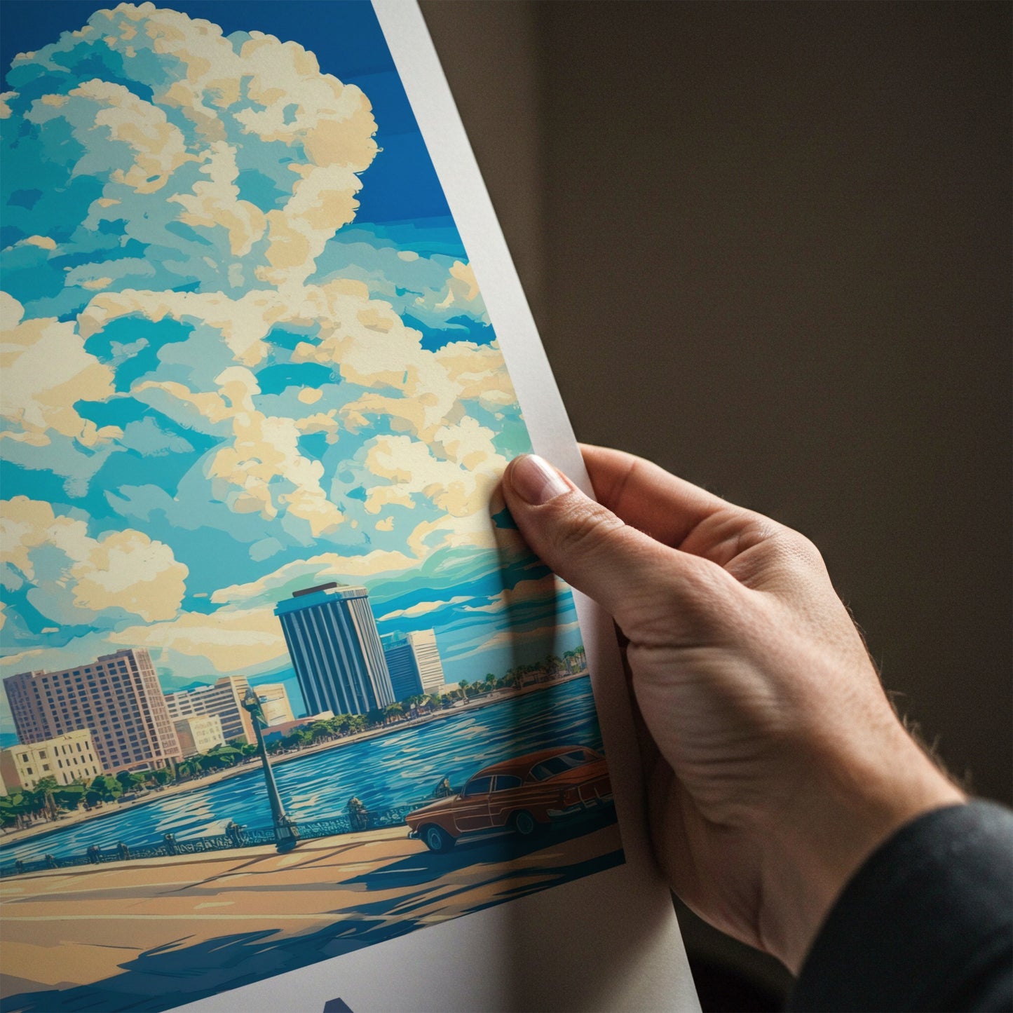 Tampa Poster - Florida Travel Art - Vibrant City Clouds Home Decor