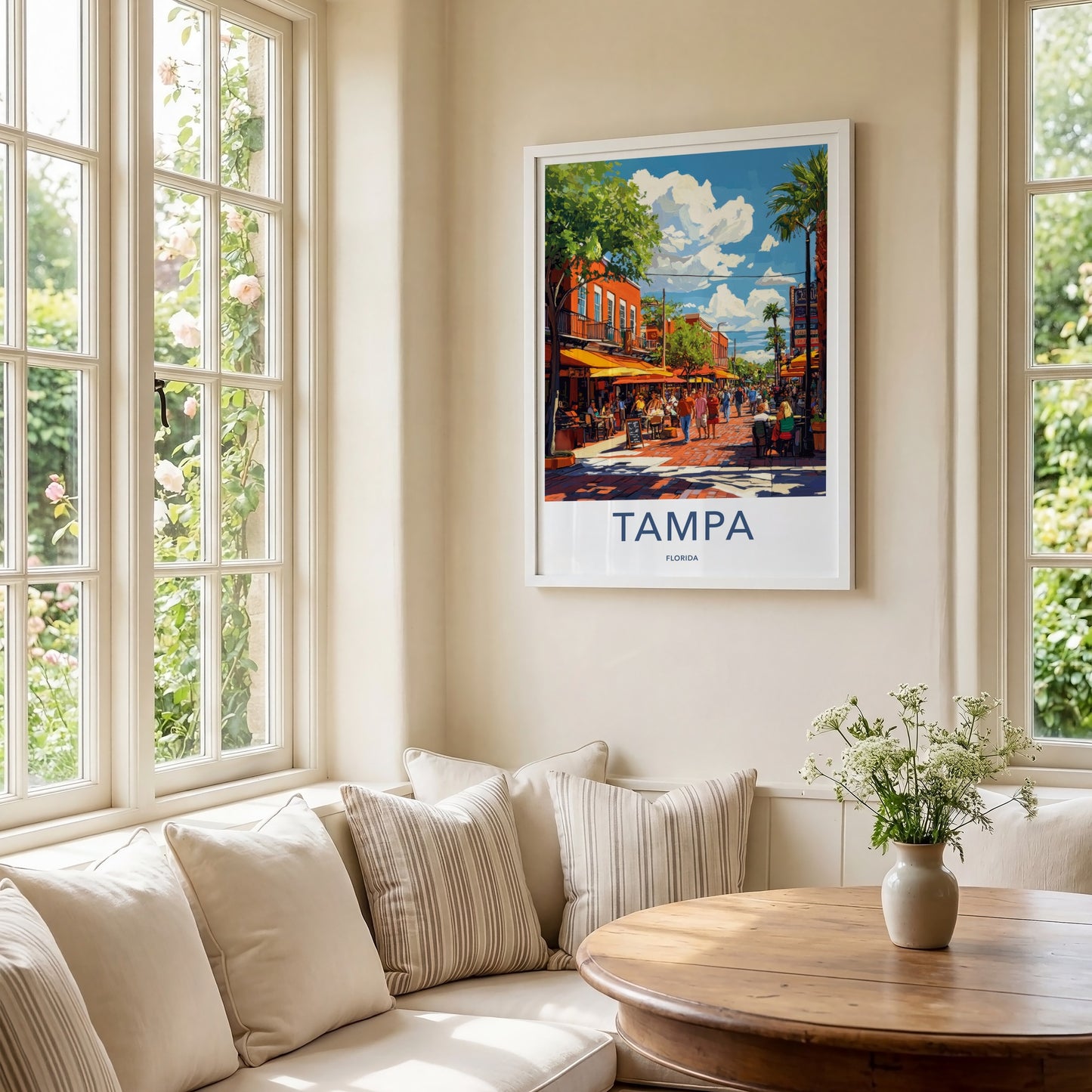 Tampa Poster - Florida Wall Art - Lively City Street Home Decor