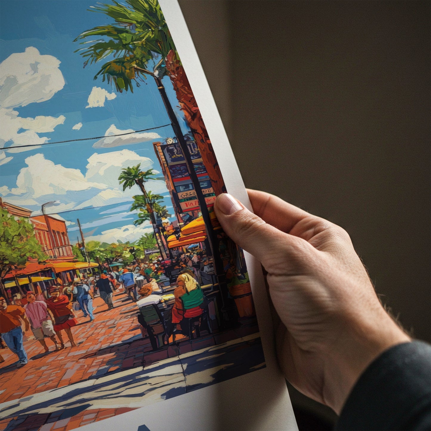 Tampa Poster - Florida Wall Art - Lively City Street Home Decor