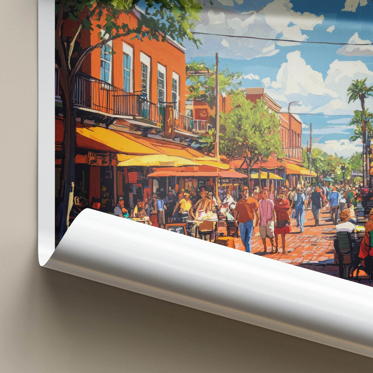 Tampa Poster - Florida Wall Art - Lively City Street Home Decor