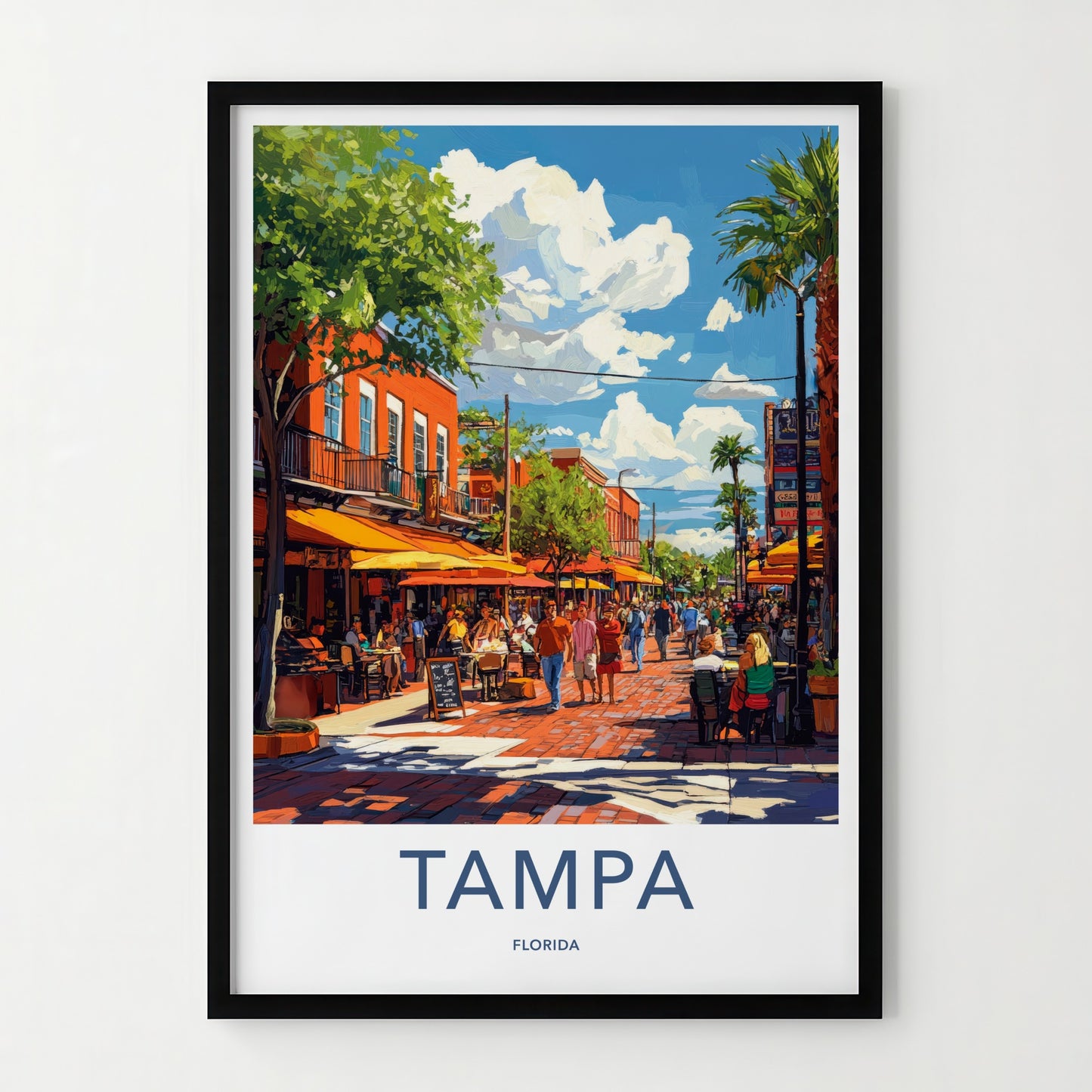 Tampa Poster - Florida Wall Art - Lively City Street Home Decor