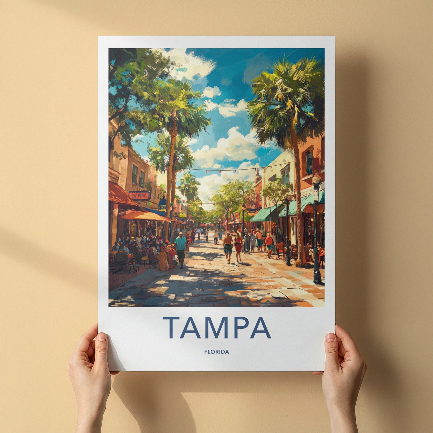 Tampa Poster - Florida Wall Art - Vibrant City Street Home Decor