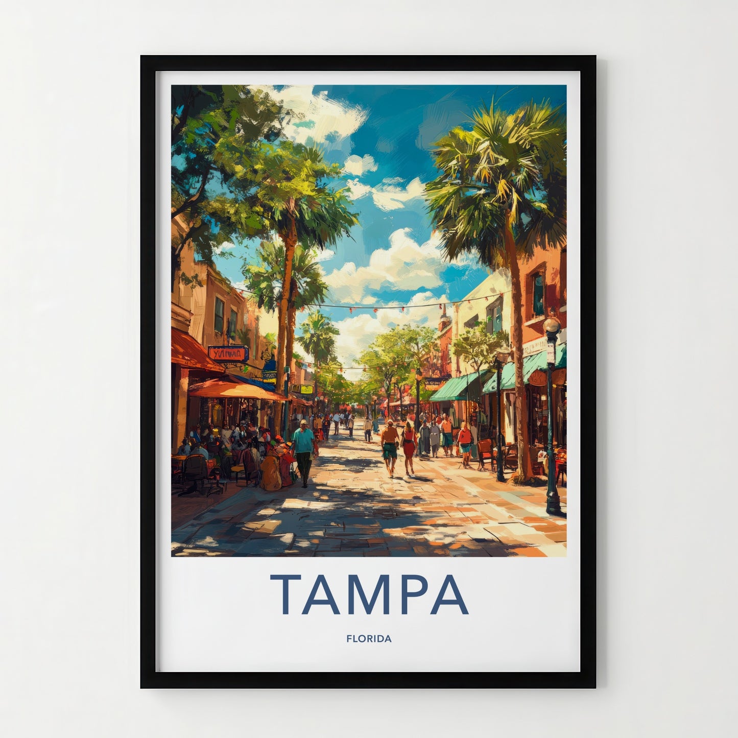 Tampa Poster - Florida Wall Art - Vibrant City Street Home Decor