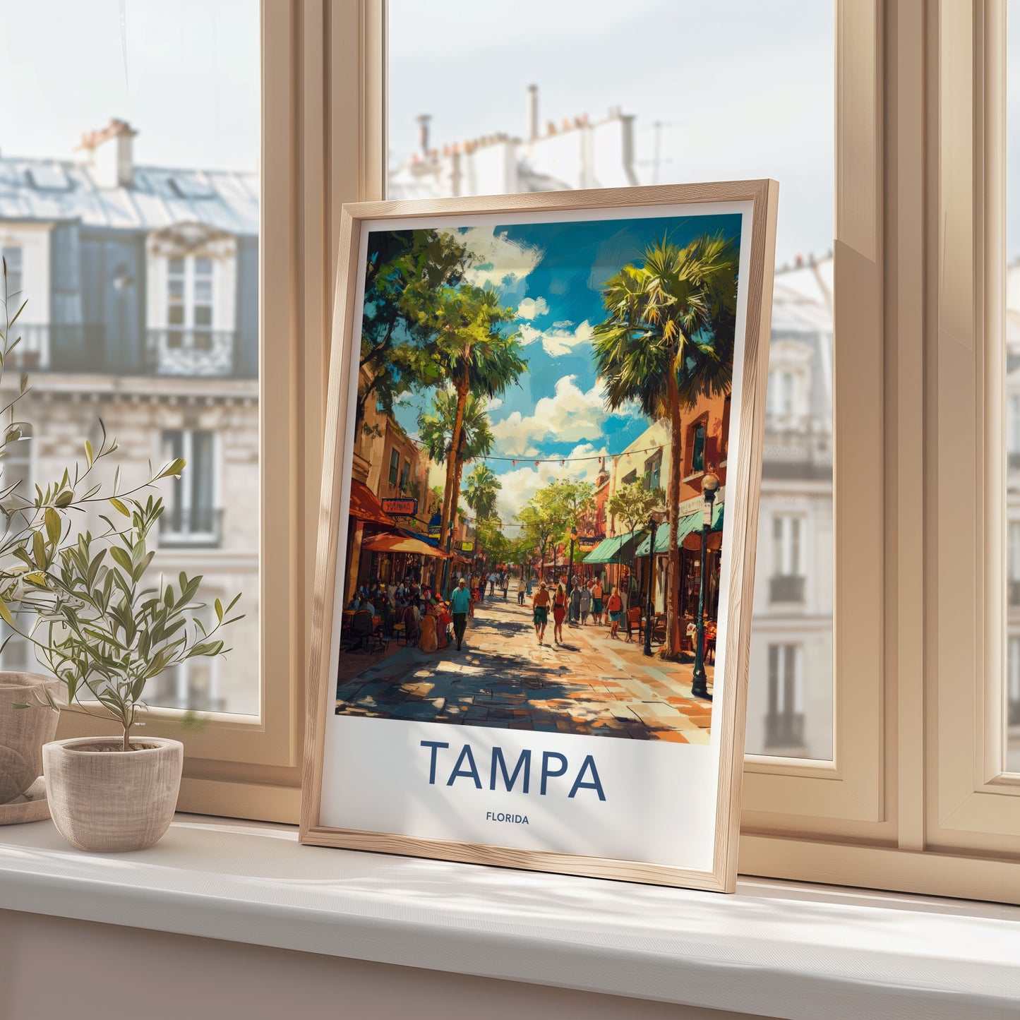 Tampa Poster - Florida Wall Art - Vibrant City Street Home Decor