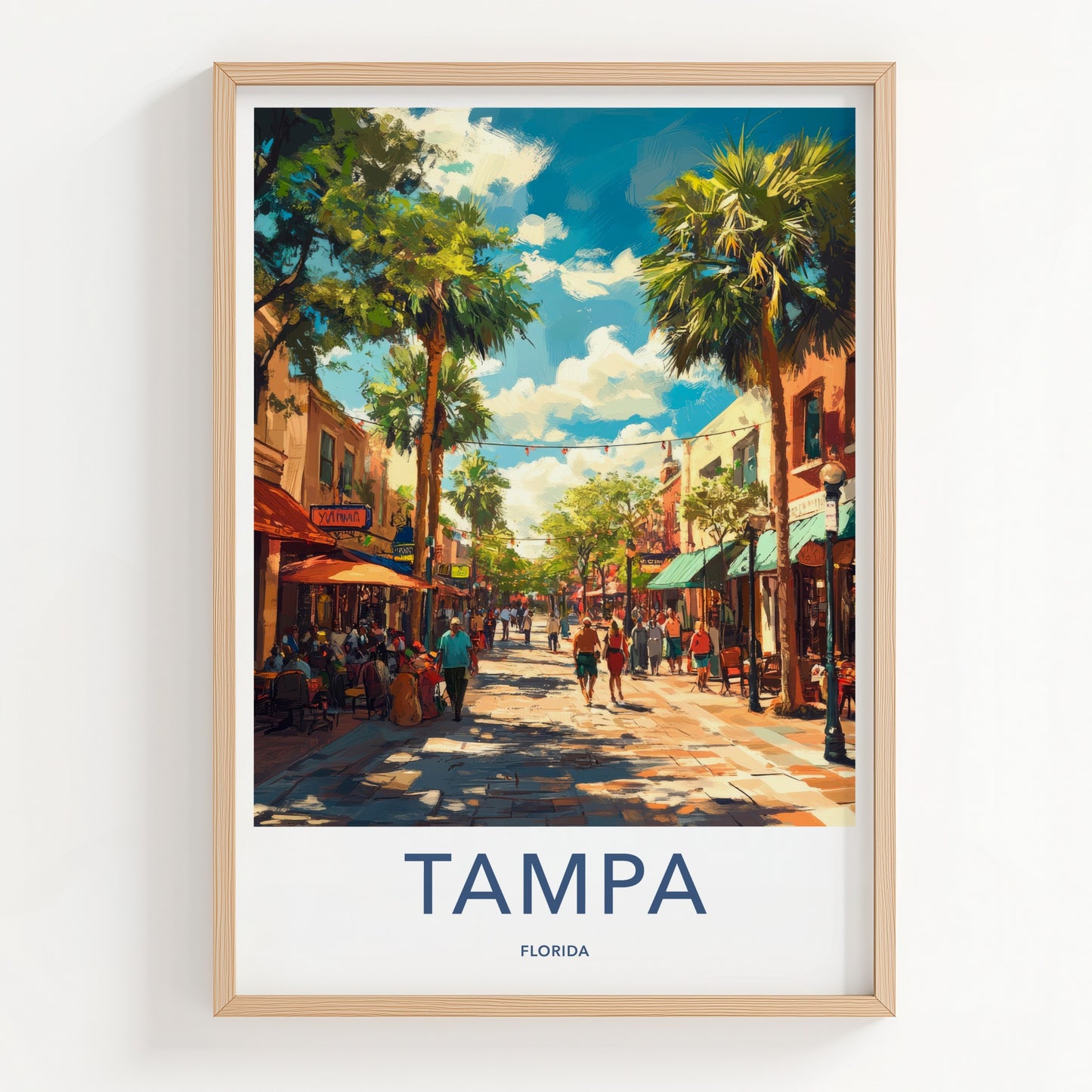 Tampa Poster - Florida Wall Art - Vibrant City Street Home Decor